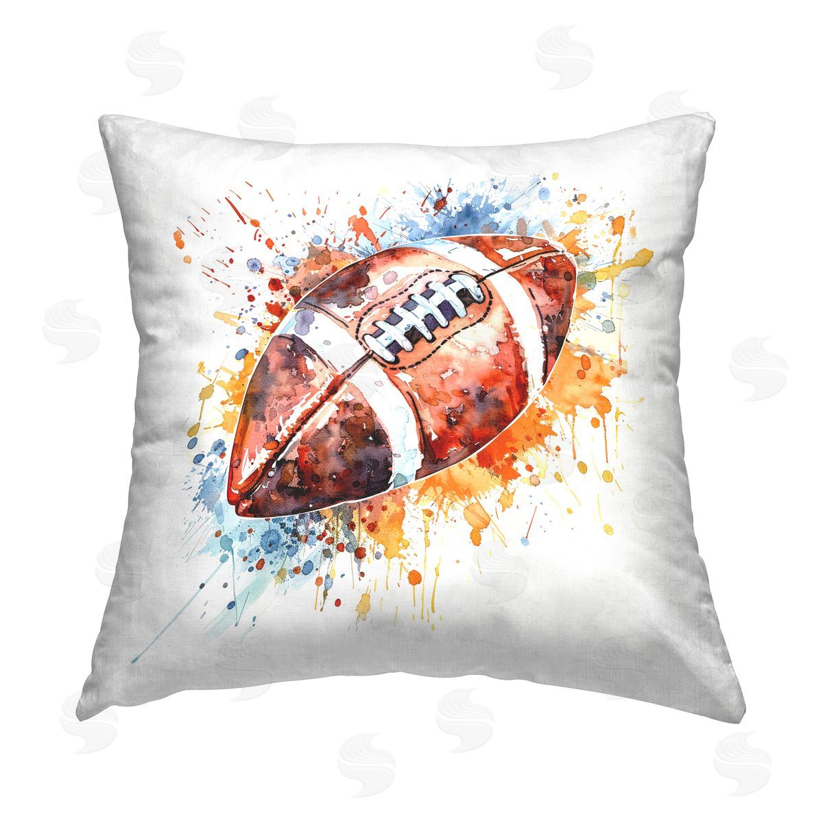 LSR Design Studio Football Chromatic Splash Printed Plush Polyester Throw Pillow