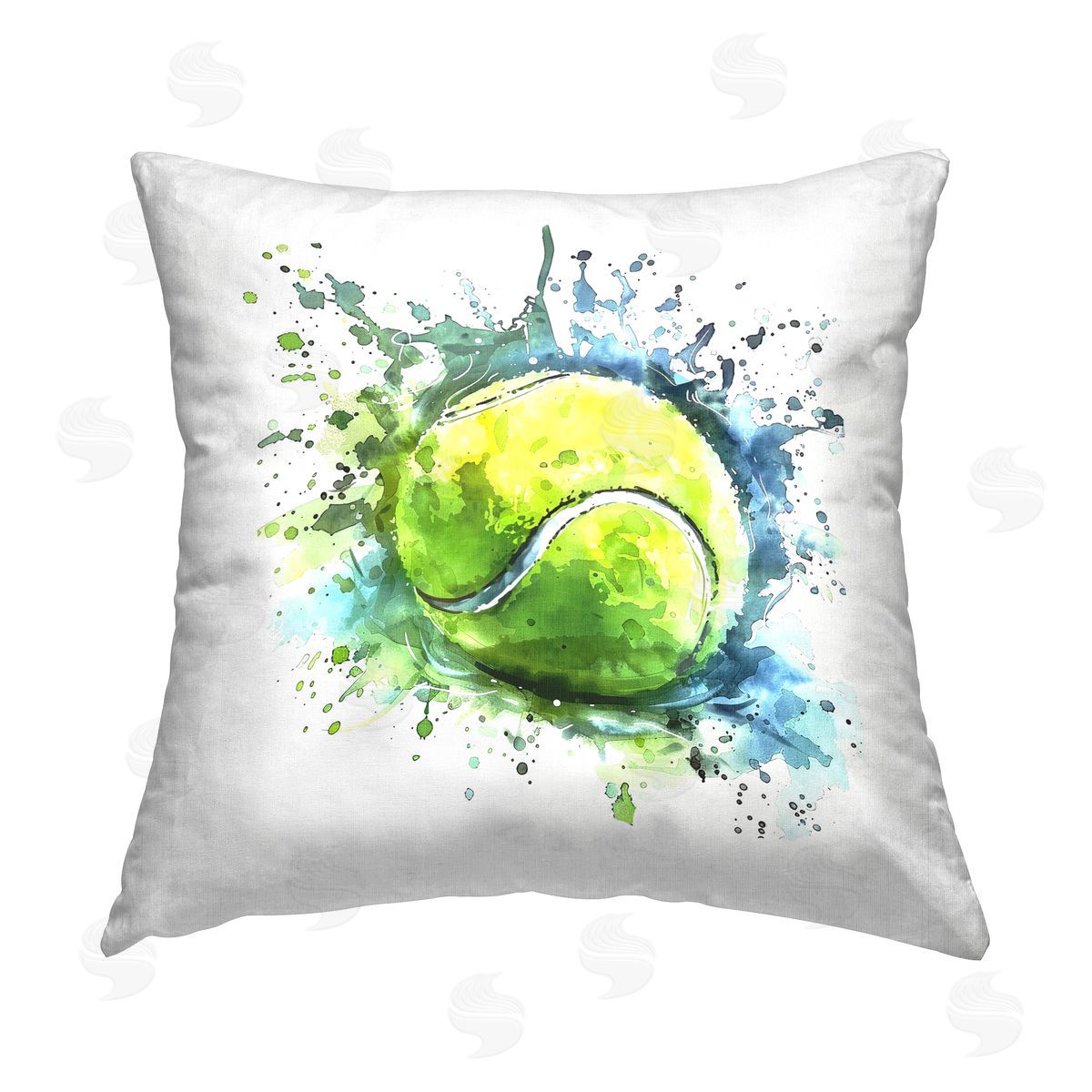 LSR Design Studio Tennis Ball Bright Splash Printed Plush Polyester Throw Pillow