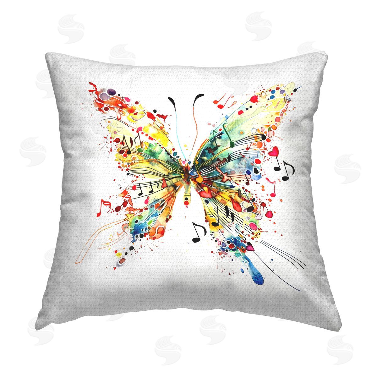 LSR Design Studio Musical Song Butterfly Outdoor Quick-Dry Polyester Printed Throw Pillow