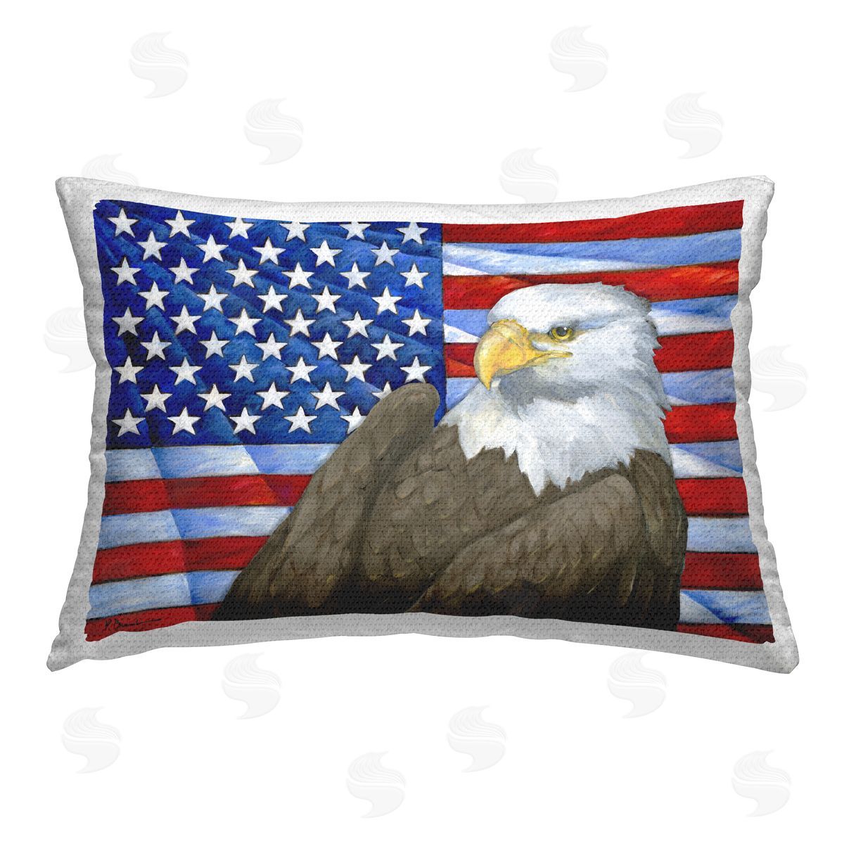 Paul Brent Eagle's View Flag Outdoor Quick-Dry Polyester Printed Throw Pillow