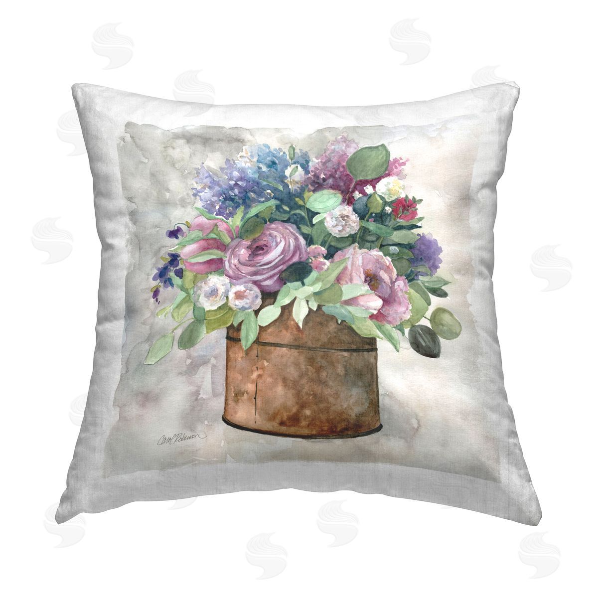 Carol Robinson My English Garden Bouquet Printed Plush Polyester Throw Pillow