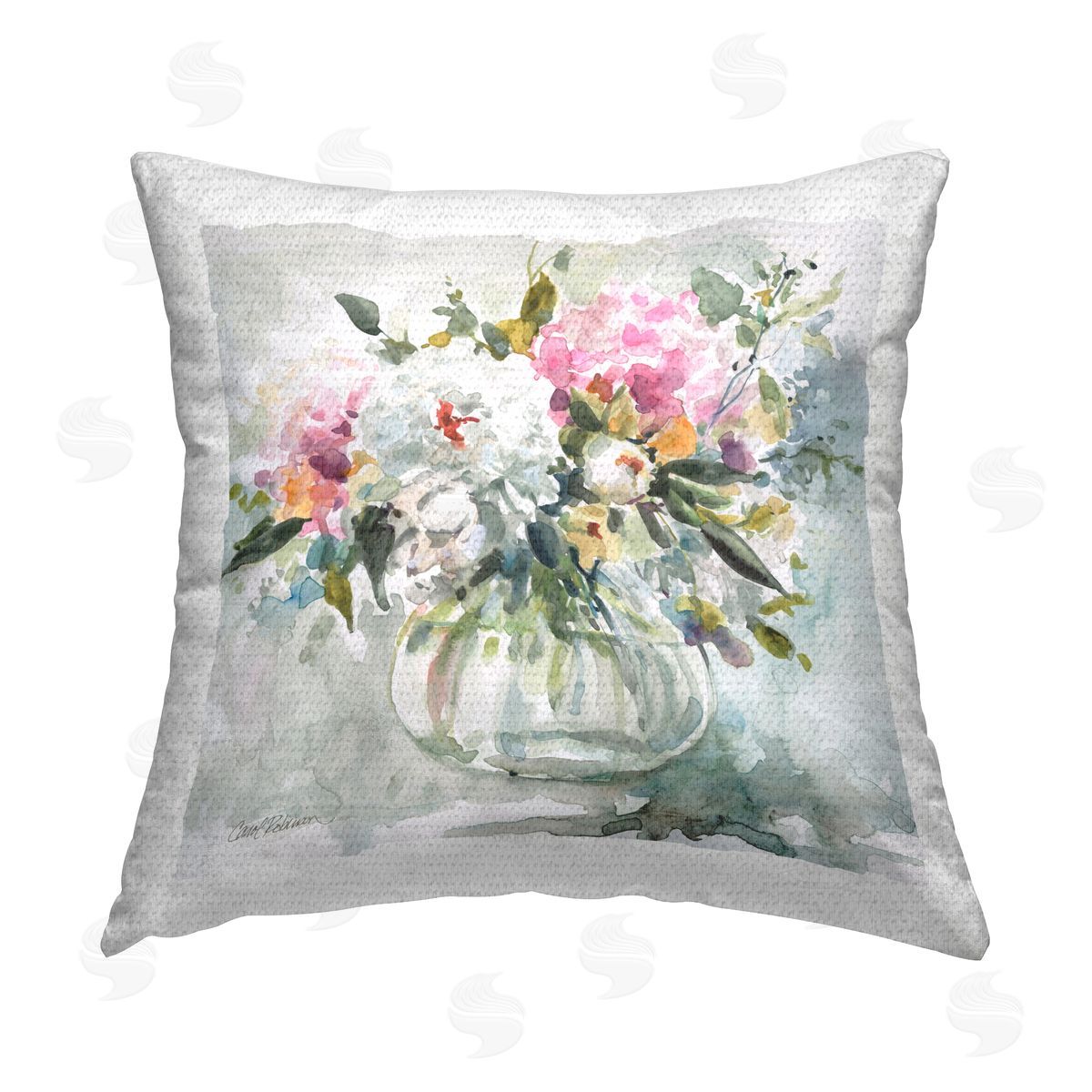 Carol Robinson Casual Vase Arrangement Outdoor Quick-Dry Polyester Printed Throw Pillow