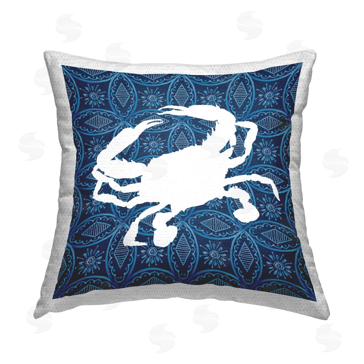 Carol Robinson Sea Patterned Crab Outdoor Quick-Dry Polyester Printed Throw Pillow