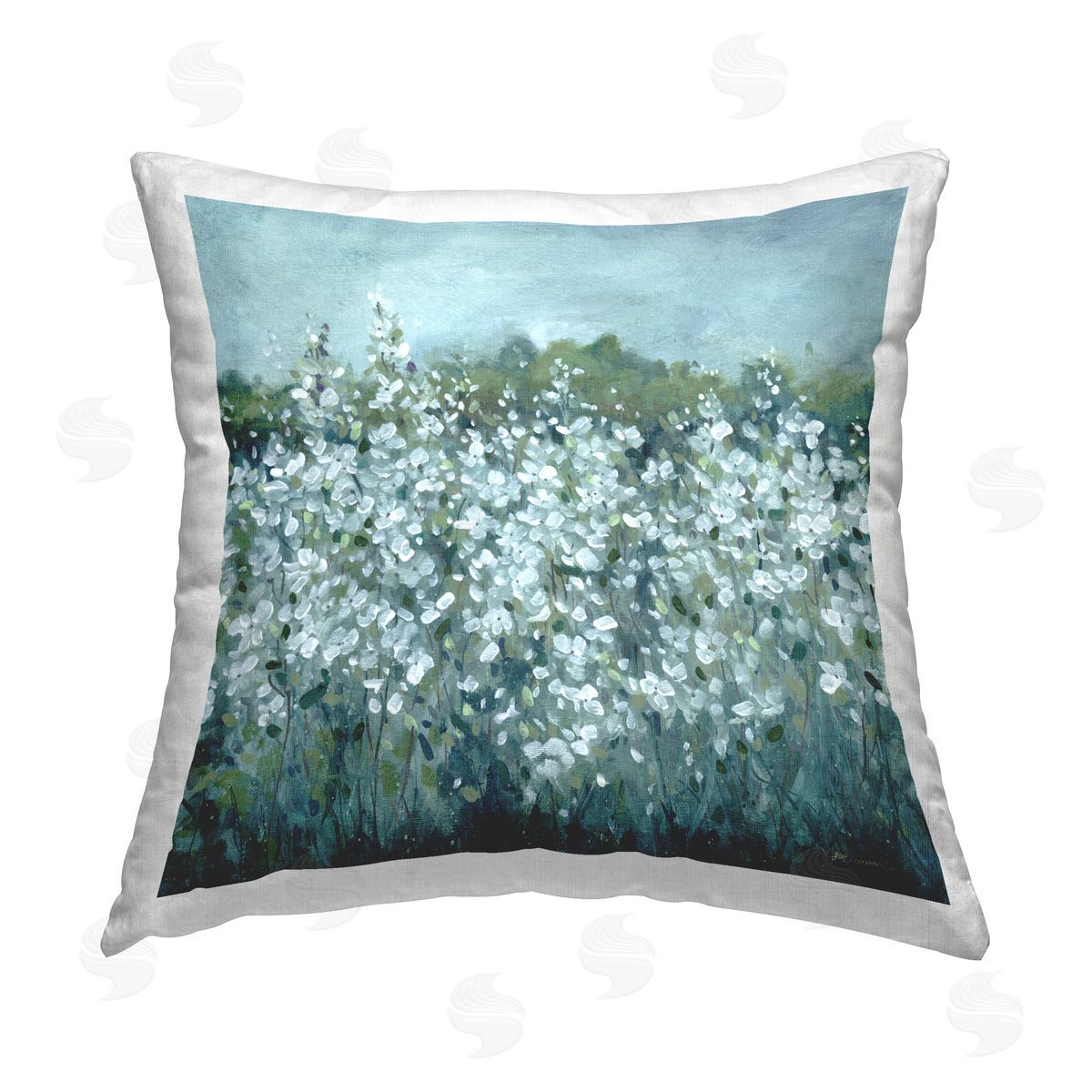 Carol Robinson Flower Fields in Bloom Printed Plush Polyester Throw Pillow