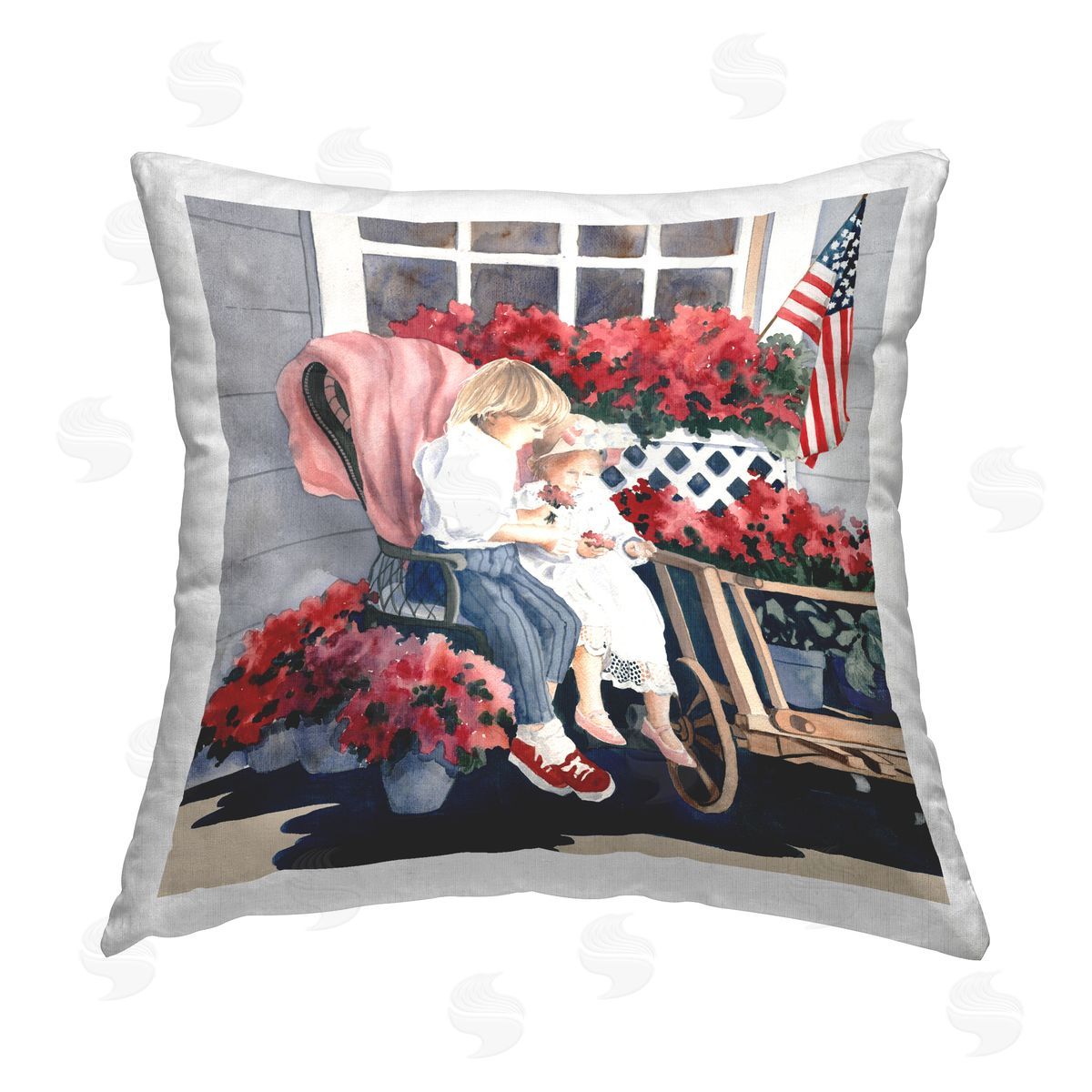 Carol Robinson Kids at July Parade Printed Plush Polyester Throw Pillow
