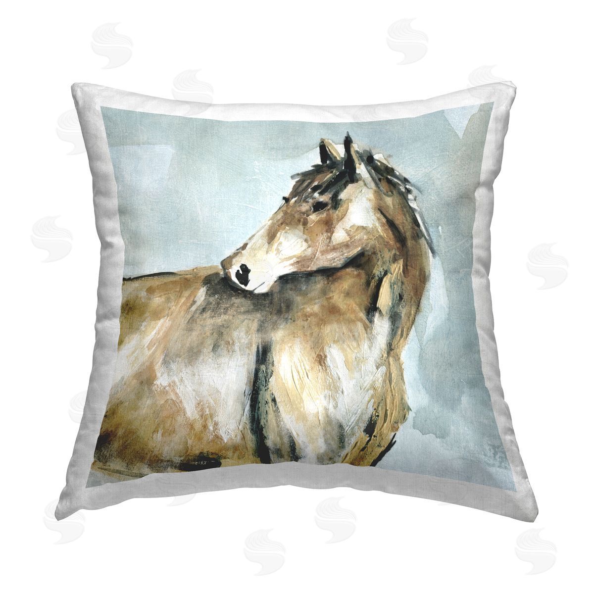 Carol Robinson Horse with Graceful Stature Printed Plush Polyester Throw Pillow