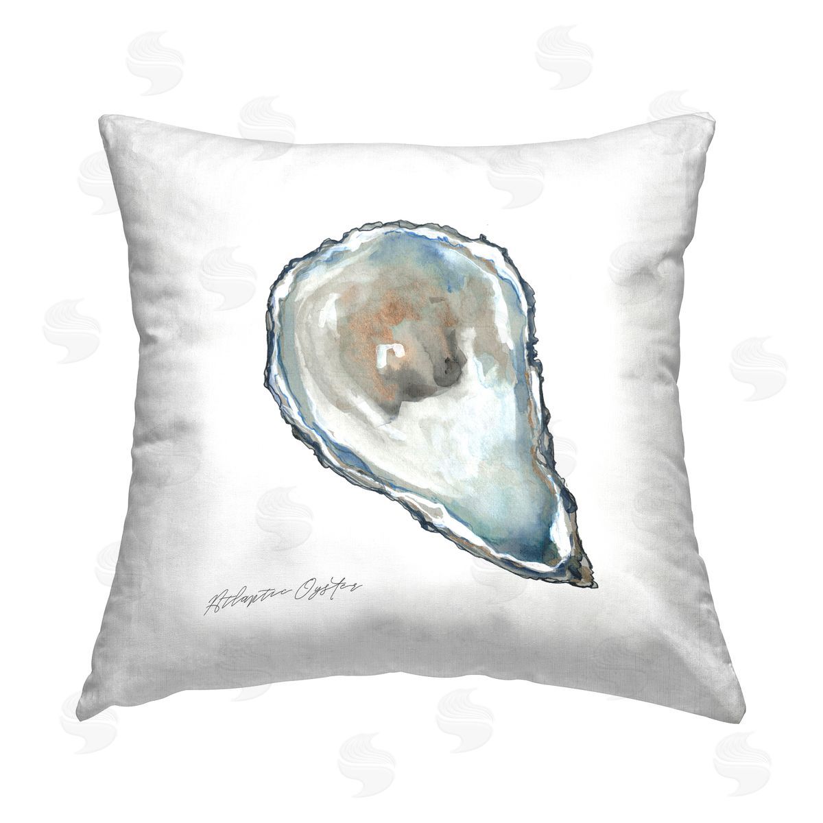 Carol Robinson Minimal Atlantic Oyster Printed Plush Polyester Throw Pillow