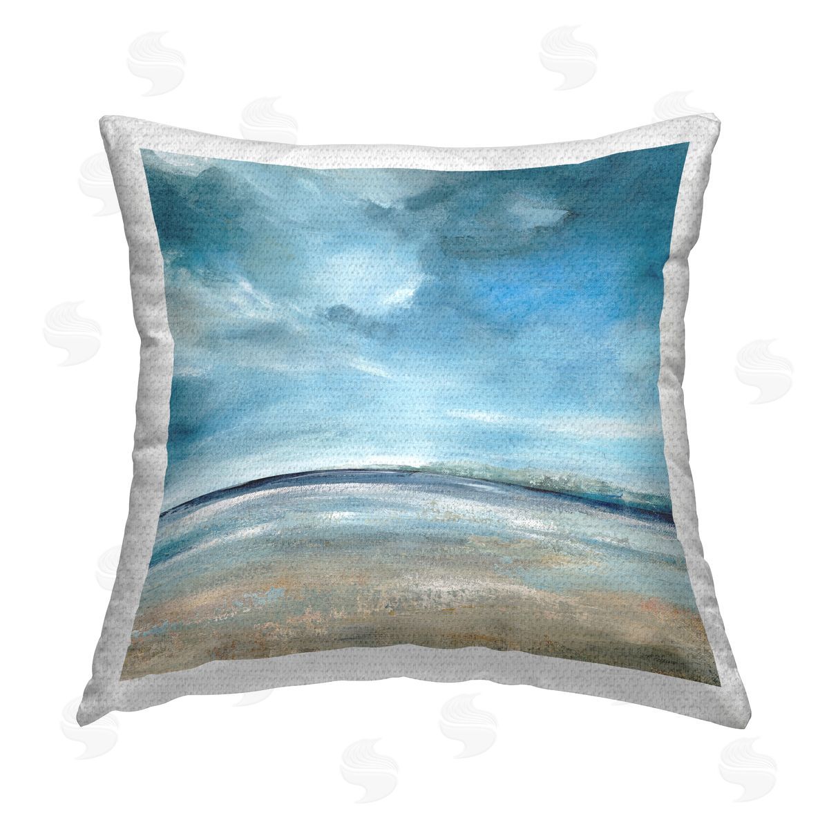Carol Robinson Clouds & Sunshine Beach Outdoor Quick-Dry Polyester Printed Throw Pillow