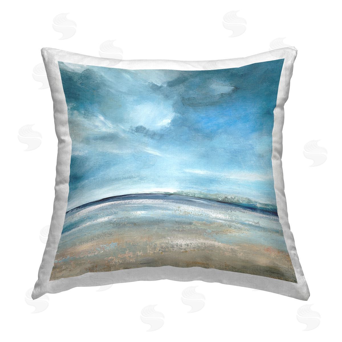 Carol Robinson Clouds & Sunshine Beach Printed Plush Polyester Throw Pillow