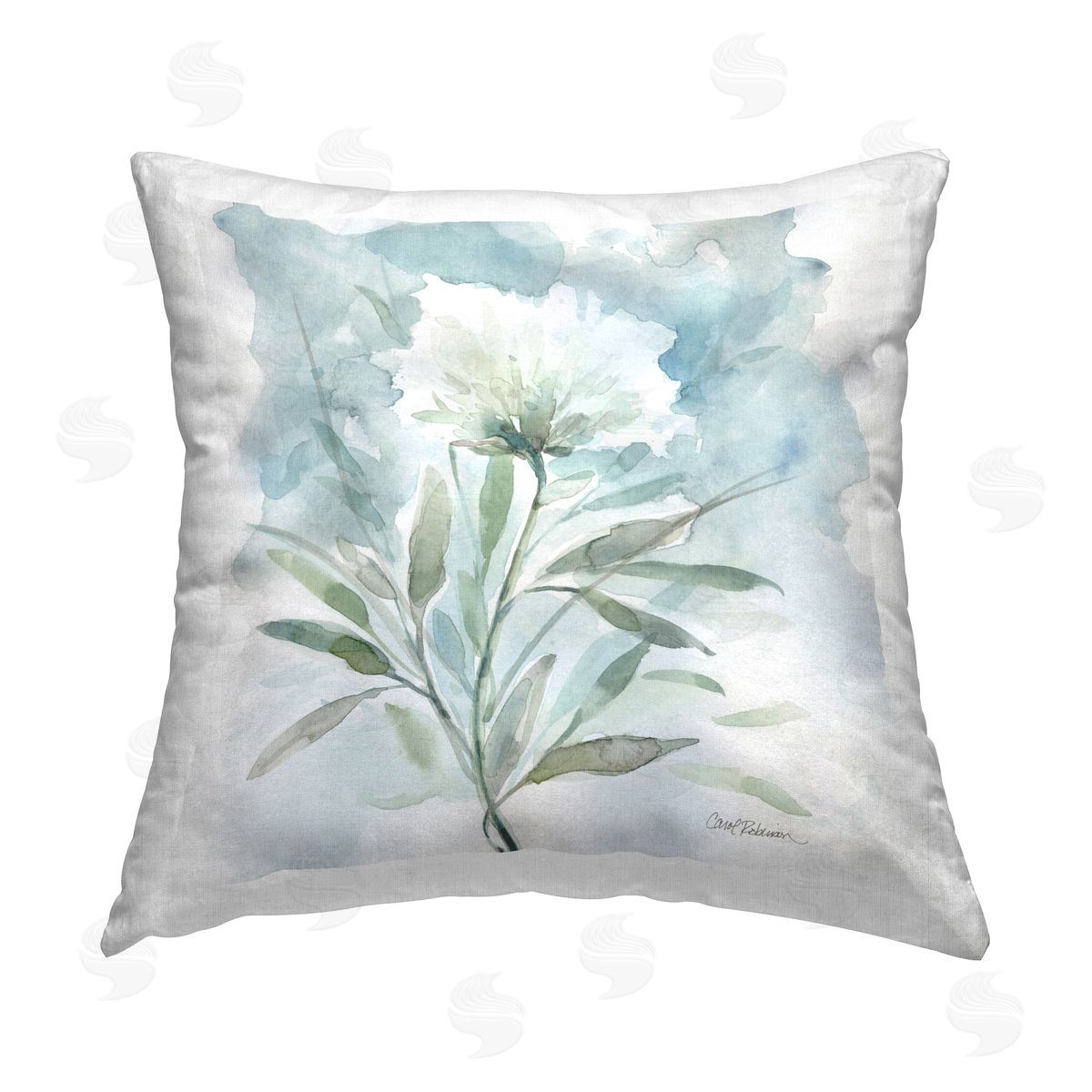 Carol Robinson Budding Thistle Bloom Printed Plush Polyester Throw Pillow