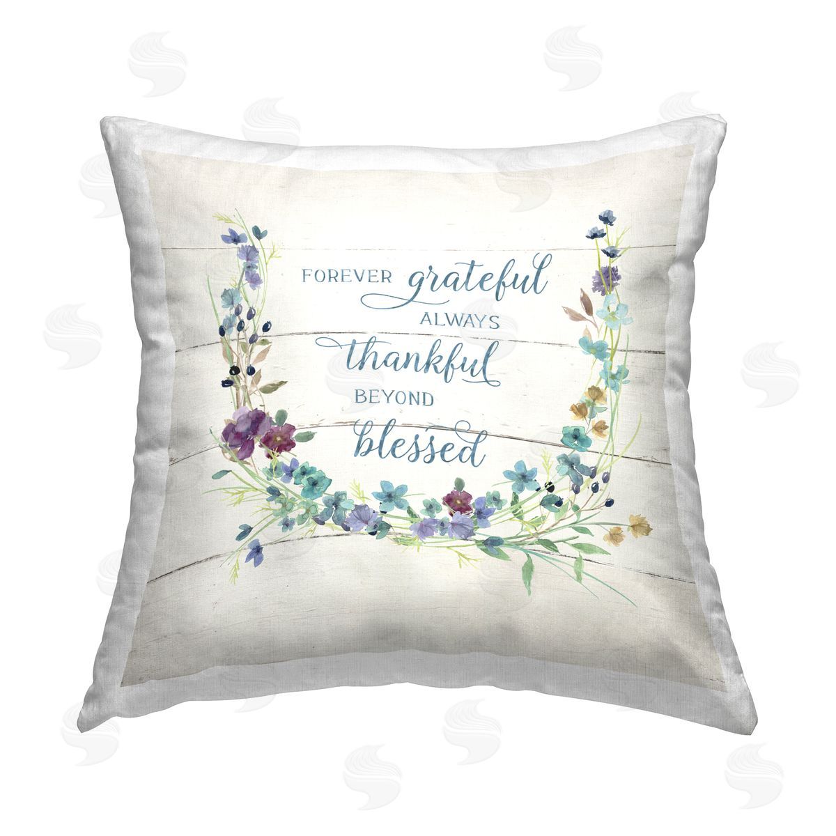 Carol Robinson Beyond Blessed with Garland Printed Plush Polyester Throw Pillow