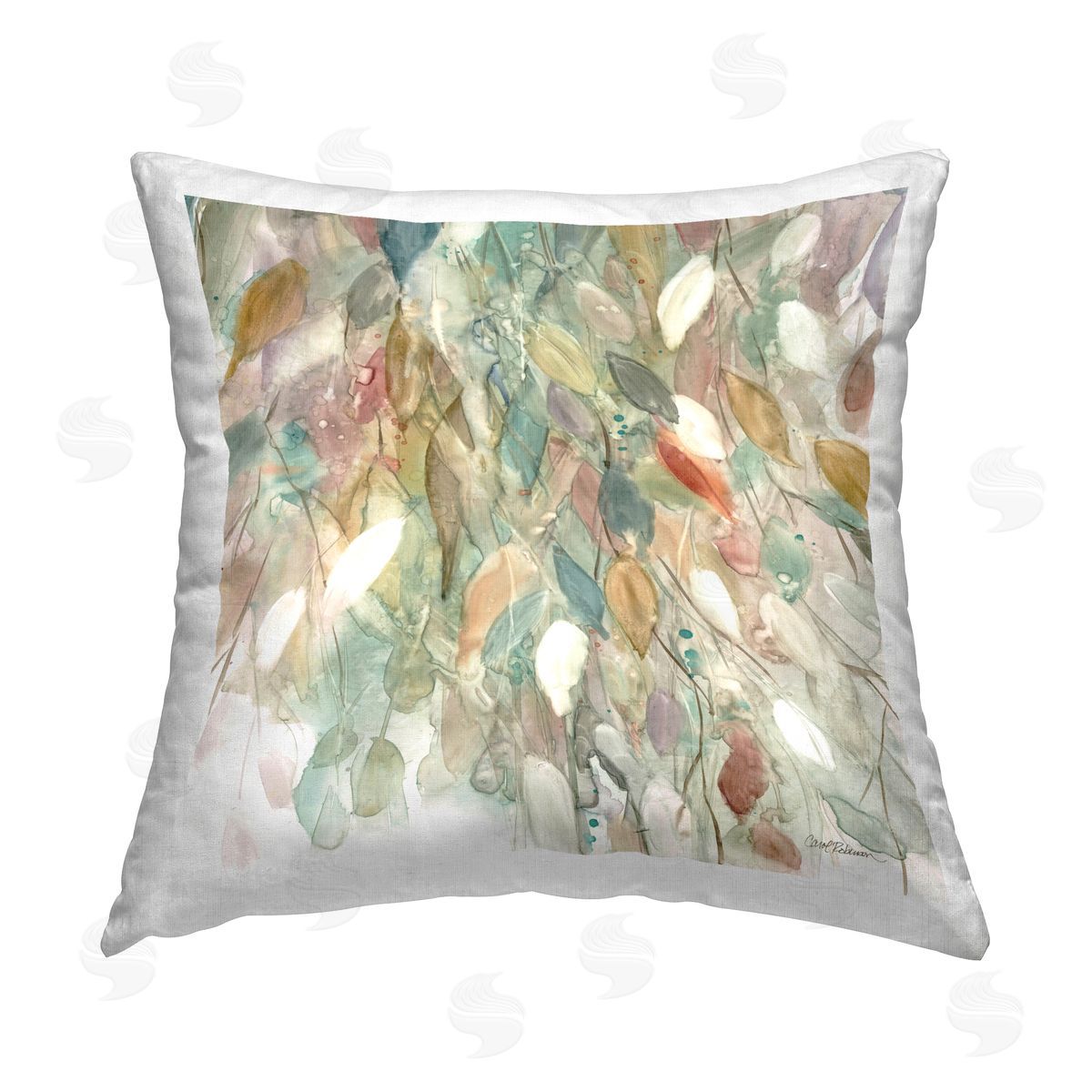 Carol Robinson Raining Cascade of Shapes Printed Plush Polyester Throw Pillow