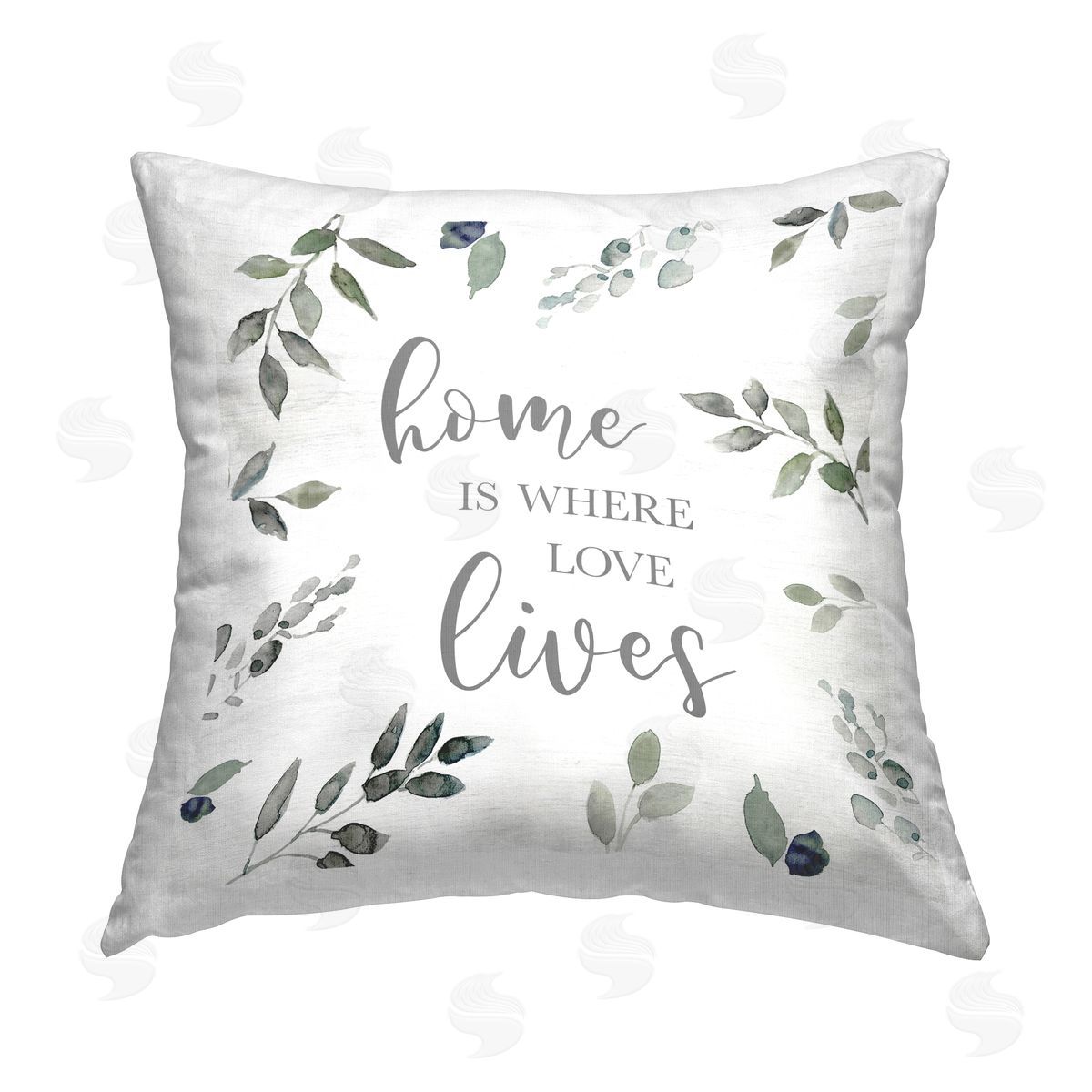 Carol Robinson Botanical Sprigs Love Lives Printed Plush Polyester Throw Pillow