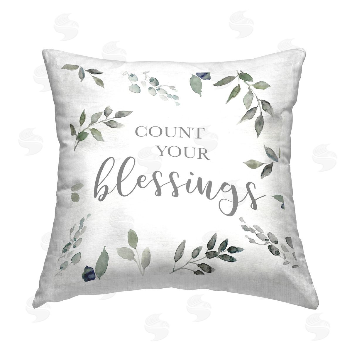 Carol Robinson Botanical Count Your Blessings Printed Plush Polyester Throw Pillow