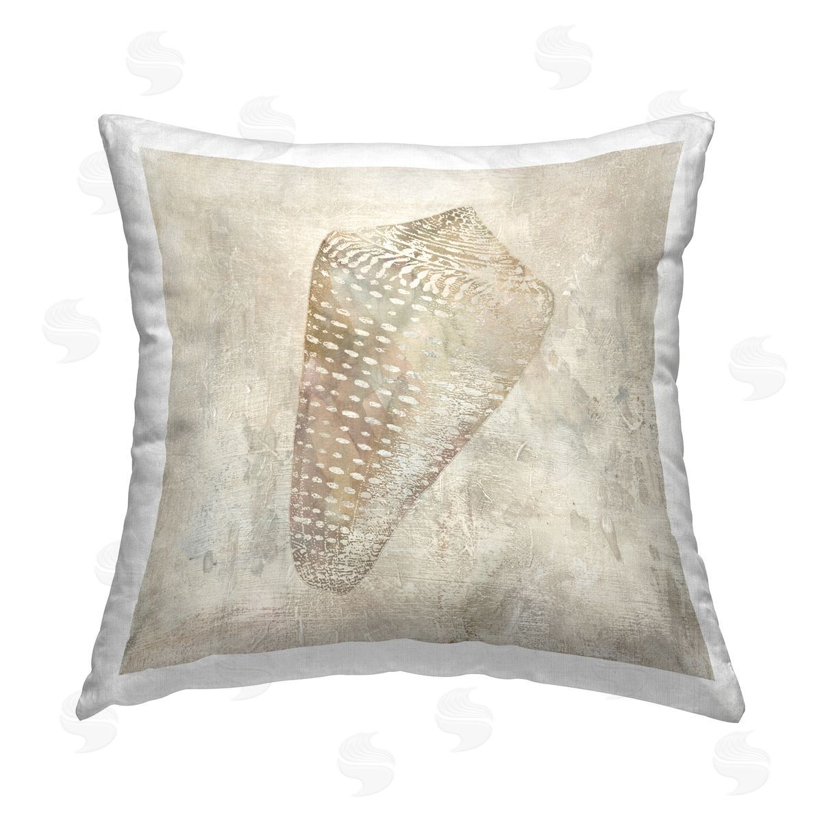 Carol Robinson Rustic Seashell Illusion Printed Plush Polyester Throw Pillow