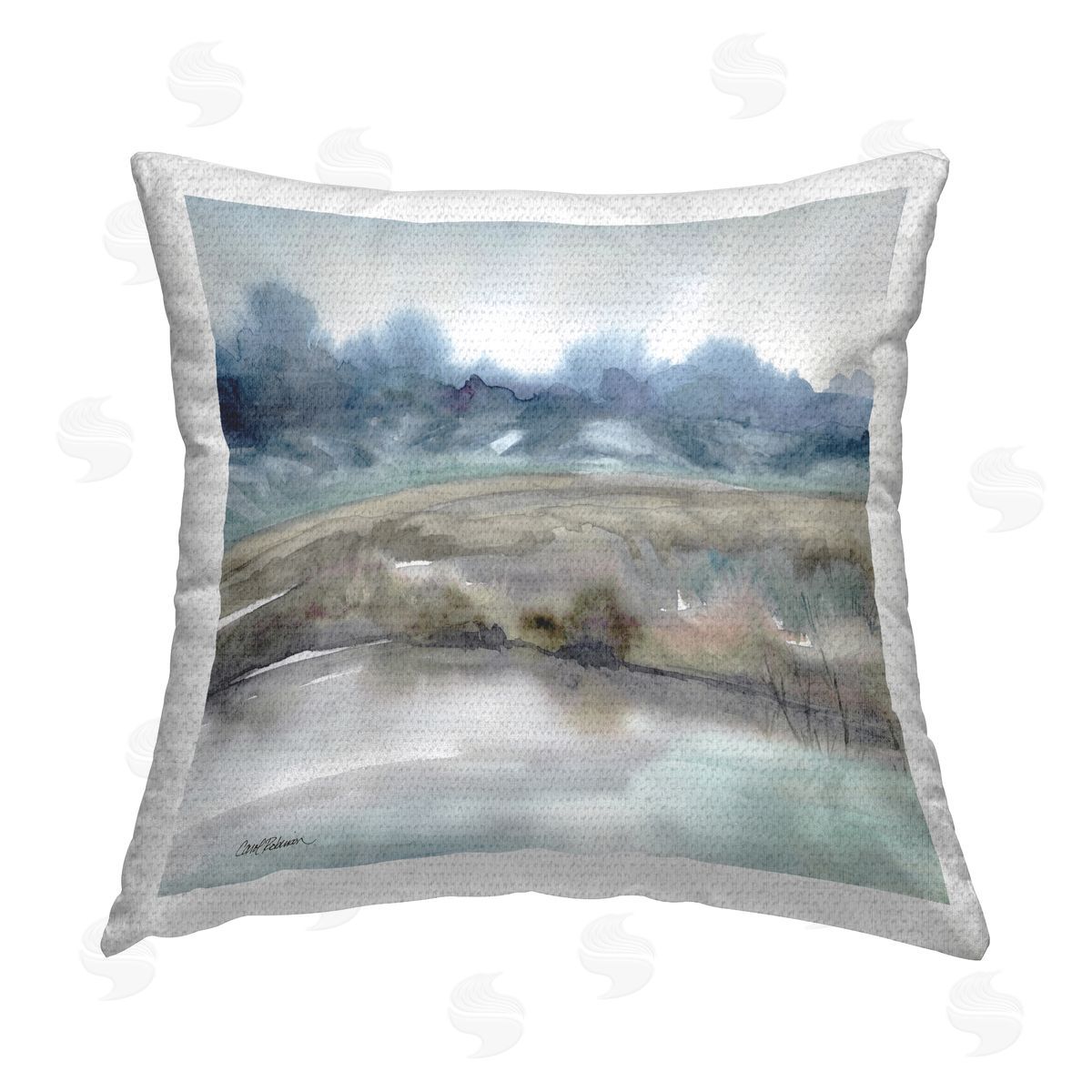 Carol Robinson River's Ebb and Flow Outdoor Quick-Dry Polyester Printed Throw Pillow