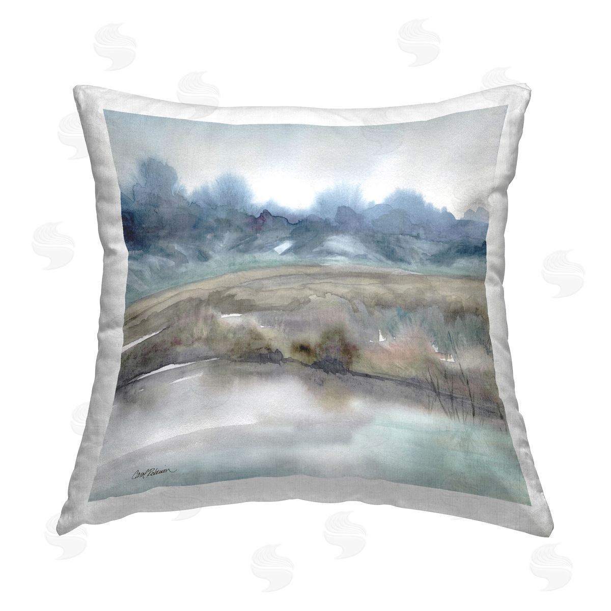 Carol Robinson River's Ebb and Flow Printed Plush Polyester Throw Pillow