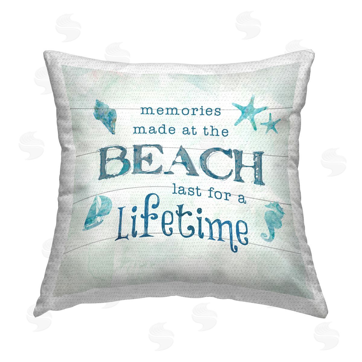 Carol Robinson Lifetime Beach Memories Outdoor Quick-Dry Polyester Printed Throw Pillow