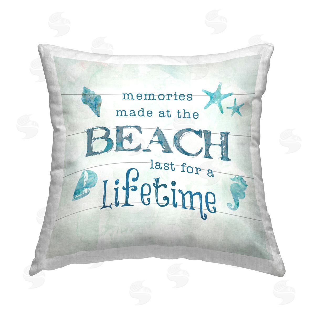 Carol Robinson Lifetime Beach Memories Printed Plush Polyester Throw Pillow