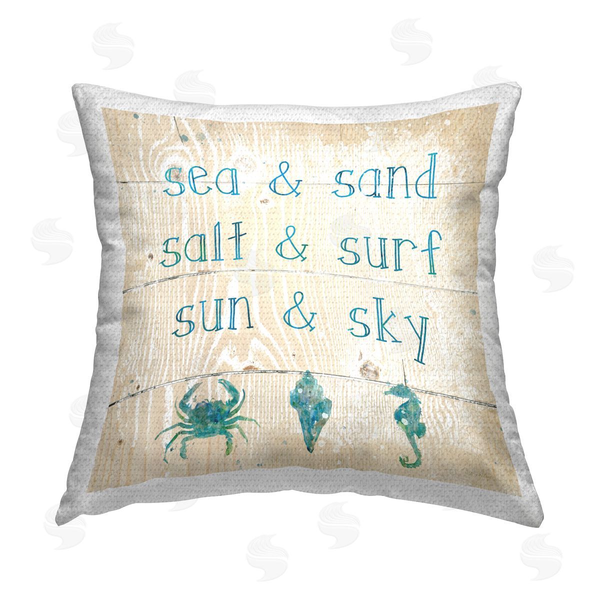 Carol Robinson Sand Surf Sky Phrase Outdoor Quick-Dry Polyester Printed Throw Pillow