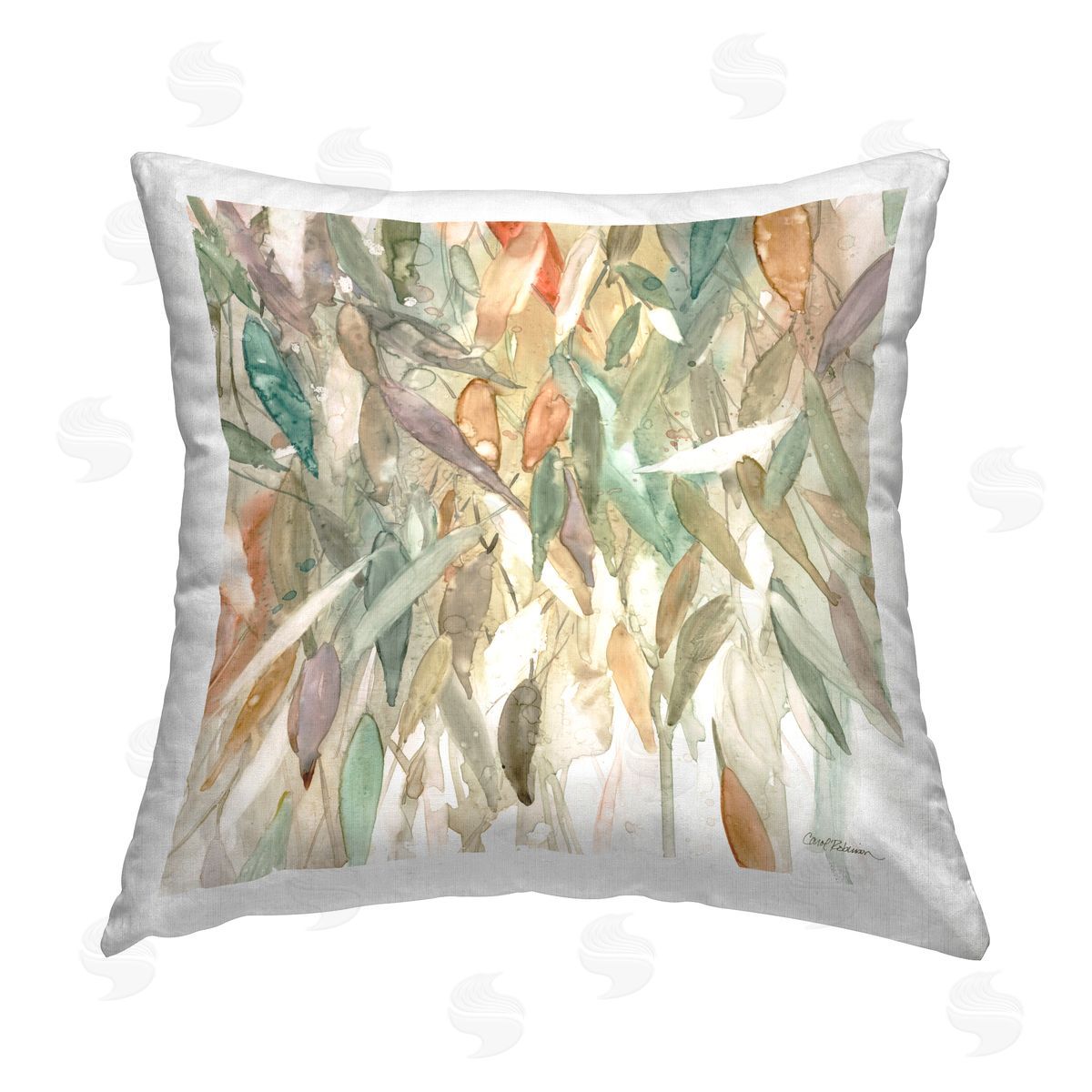 Carol Robinson Cascading Rain Abstraction Printed Plush Polyester Throw Pillow