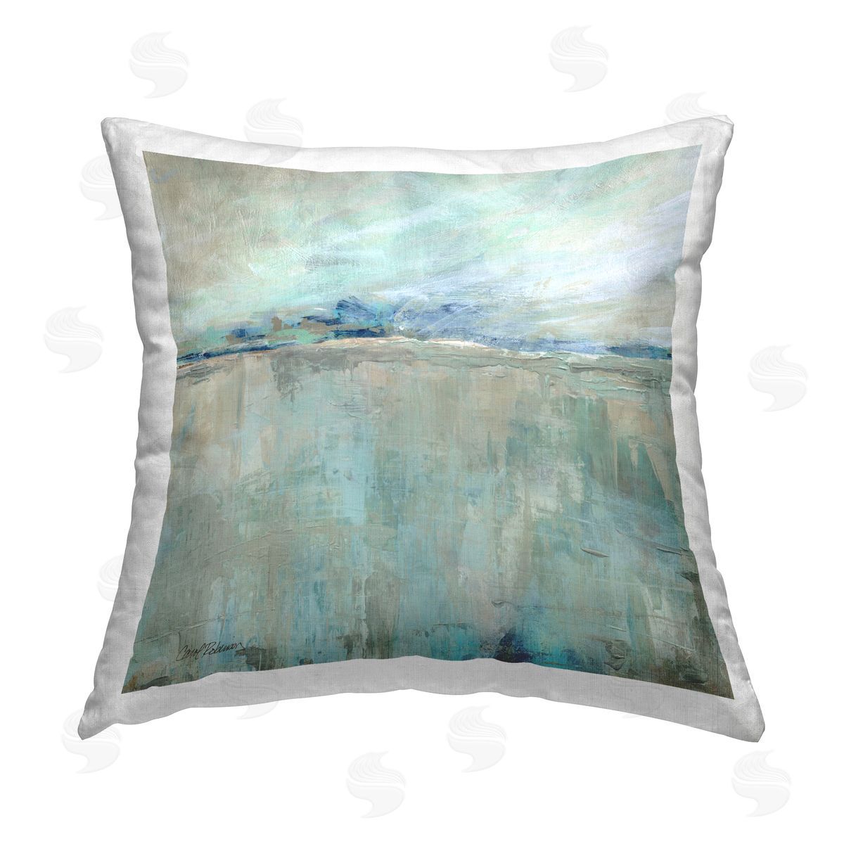 Carol Robinson Hues Of The Sea View Printed Plush Polyester Throw Pillow