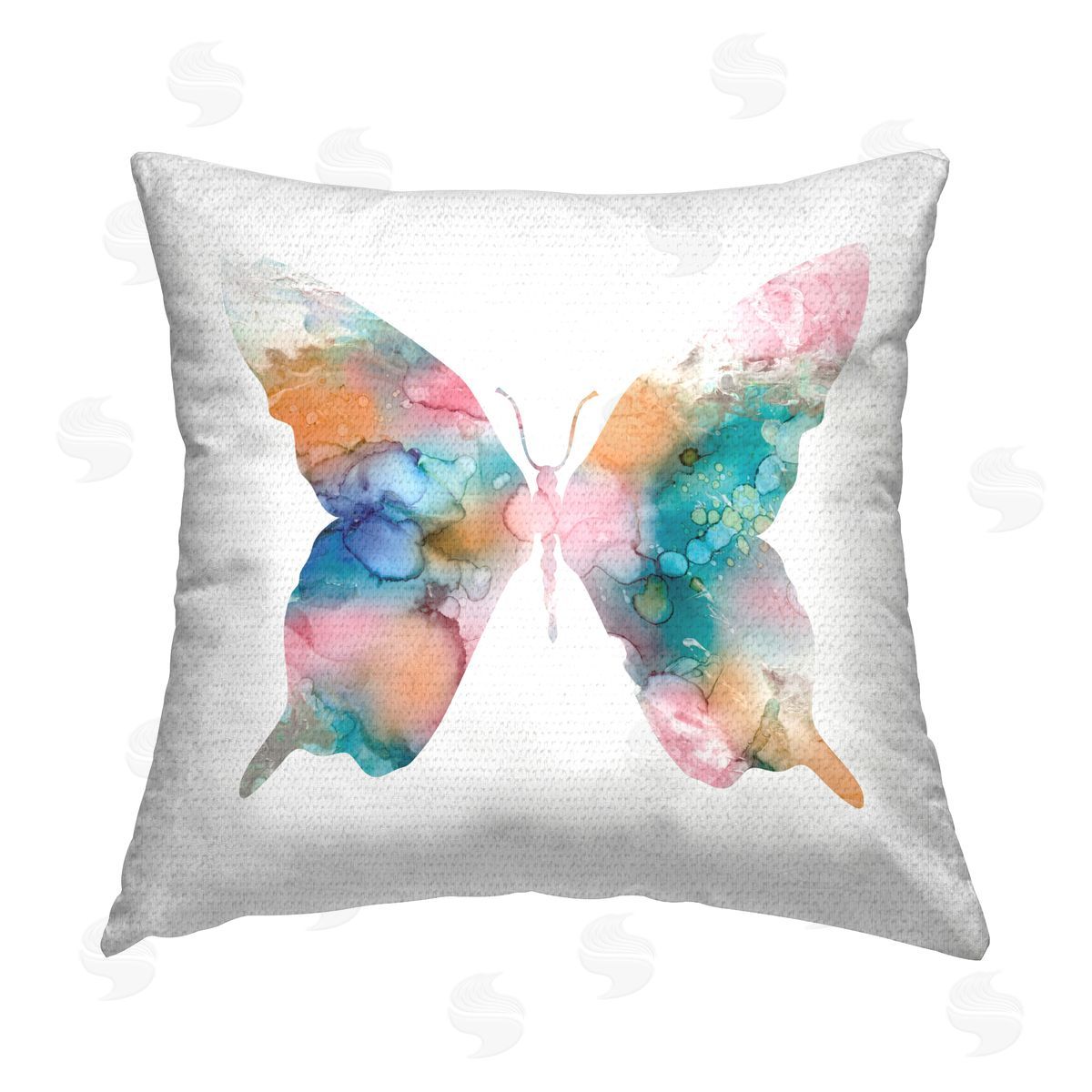 Carol Robinson Marble Pattern Butterfly Outdoor Quick-Dry Polyester Printed Throw Pillow