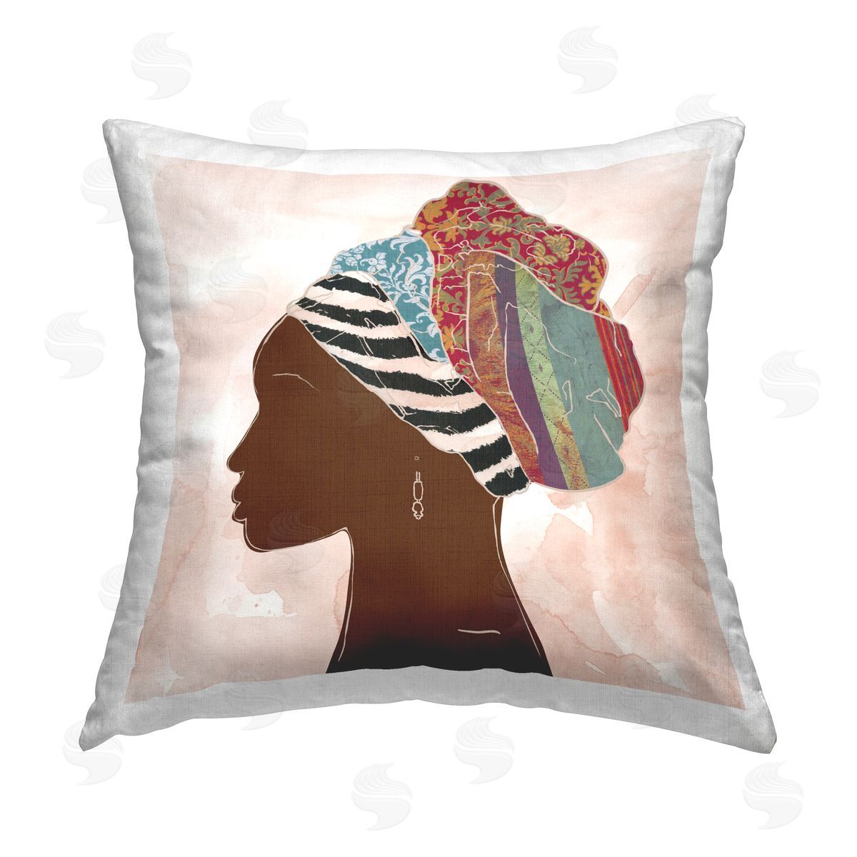 Carol Robinson Minimalist African Portrait Printed Plush Polyester Throw Pillow