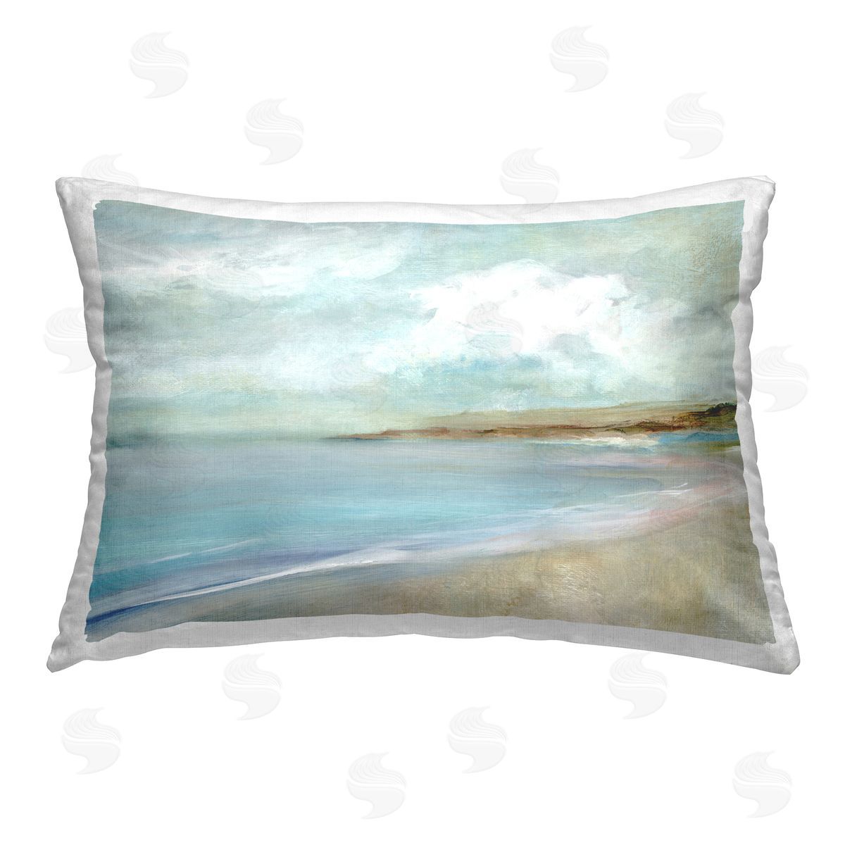 Carol Robinson Secuded Beach Scene Printed Plush Polyester Throw Pillow