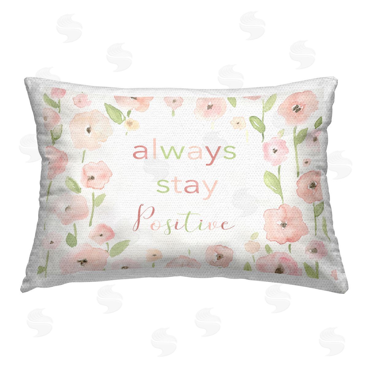 Carol Robinson Positive Phrase Pink Meadow Outdoor Quick-Dry Polyester Printed Throw Pillow