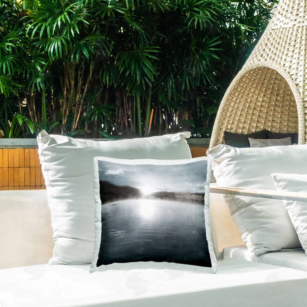Carol Robinson Quiet Mood Landscape Outdoor Quick-Dry Polyester Printed Throw Pillow in Back Yard