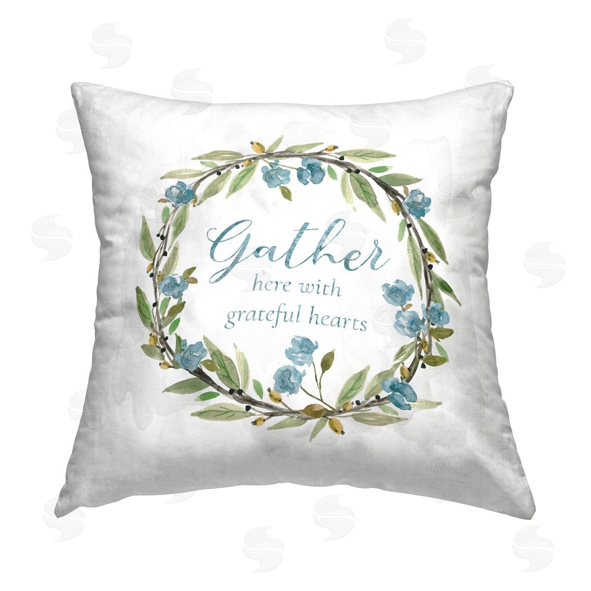 Carol Robinson Gather Floral Wreath Printed Plush Polyester Throw Pillow