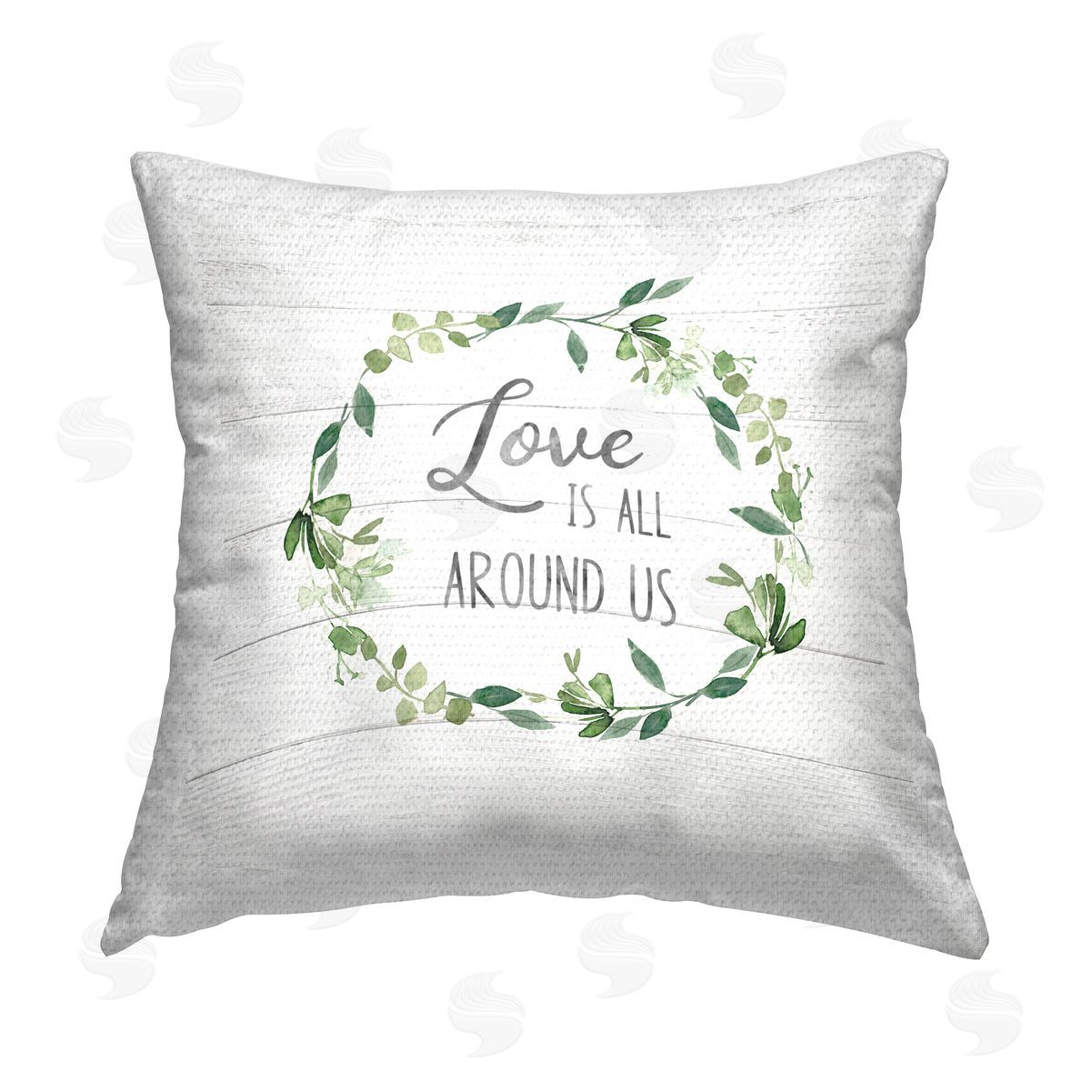 Carol Robinson Love All Around Wreath Outdoor Quick-Dry Polyester Printed Throw Pillow