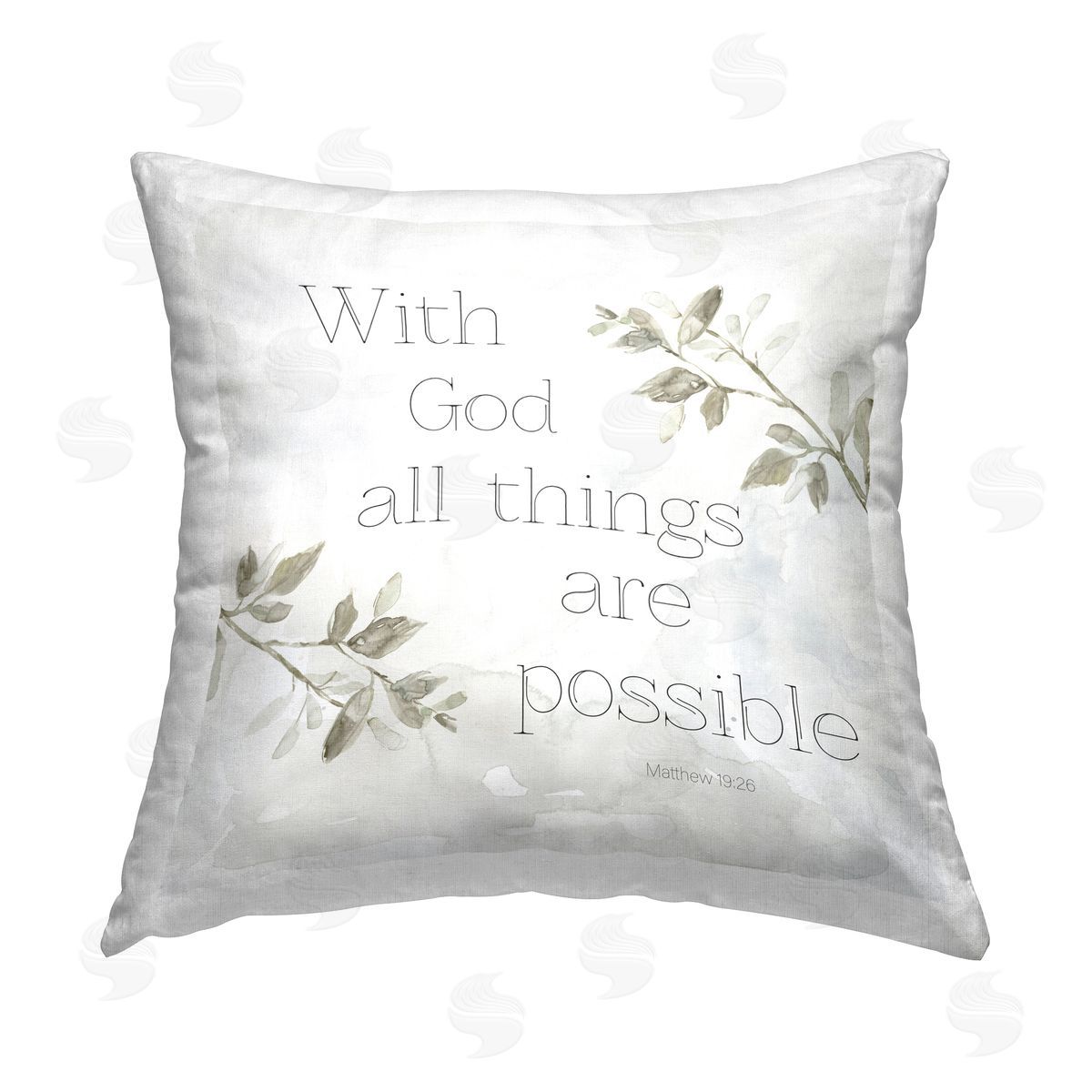 Carol Robinson With God All Things Sentiment Printed Plush Polyester Throw Pillow
