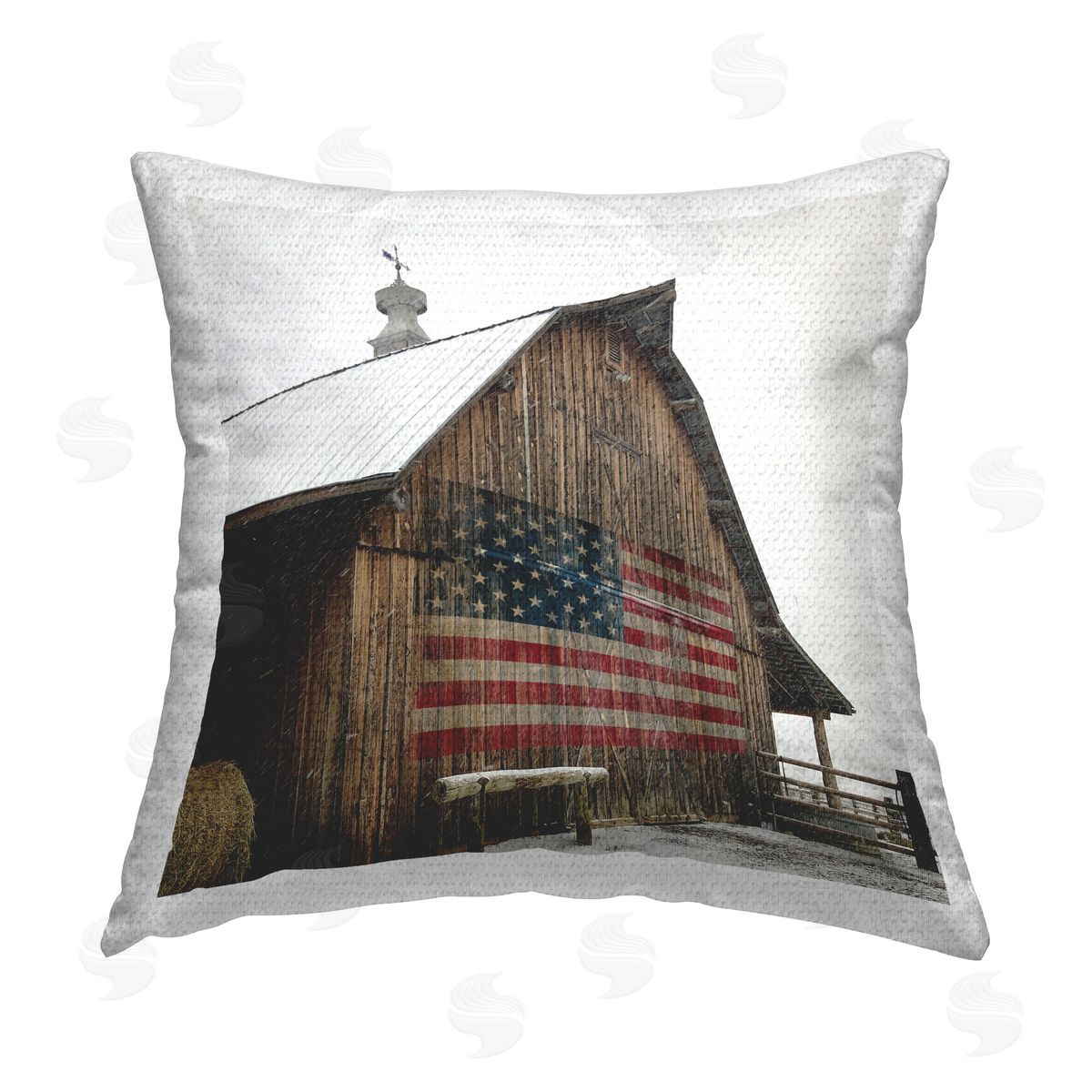 Carol Robinson America Proud Barn Outdoor Quick-Dry Polyester Printed Throw Pillow