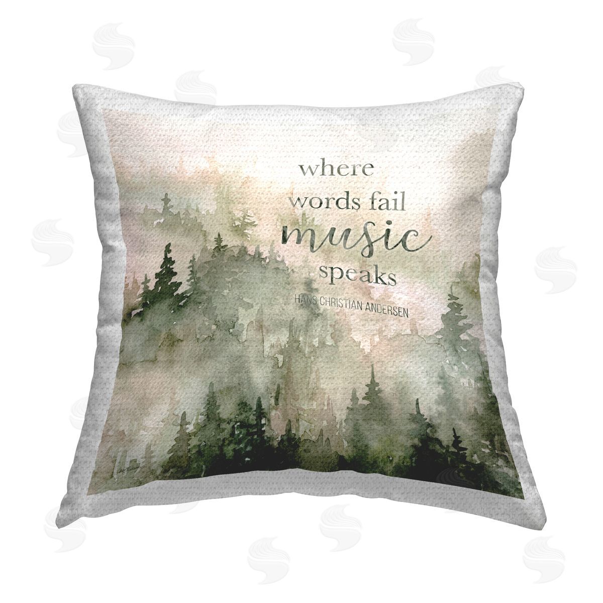 Carol Robinson Where Words Fail Sentiment Outdoor Quick-Dry Polyester Printed Throw Pillow
