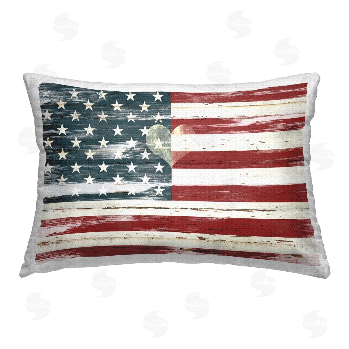 Carol Robinson Heart Of America Flag Outdoor Quick-Dry Polyester Printed Throw Pillow