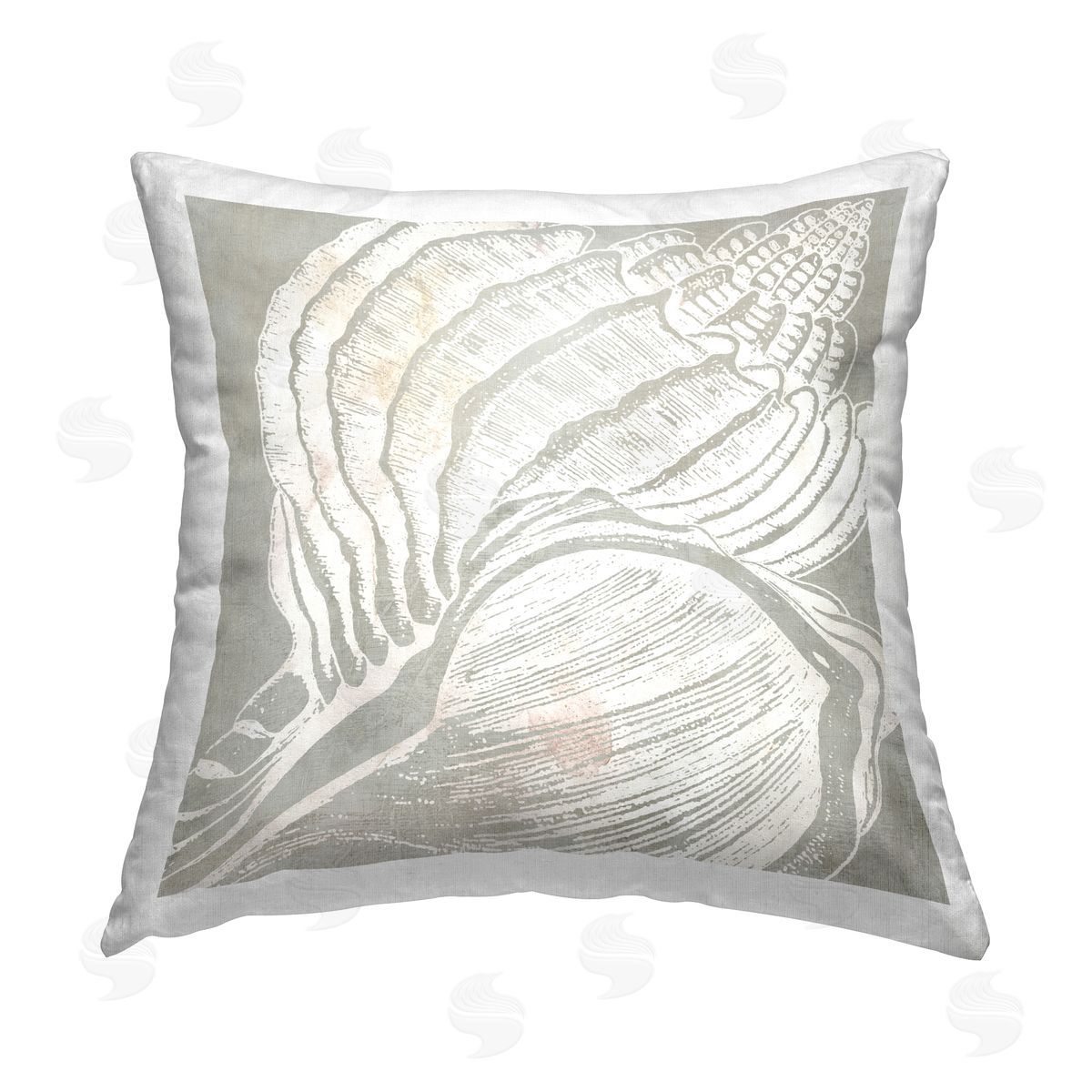 Carol Robinson Seashell Duo Closeup Printed Plush Polyester Throw Pillow