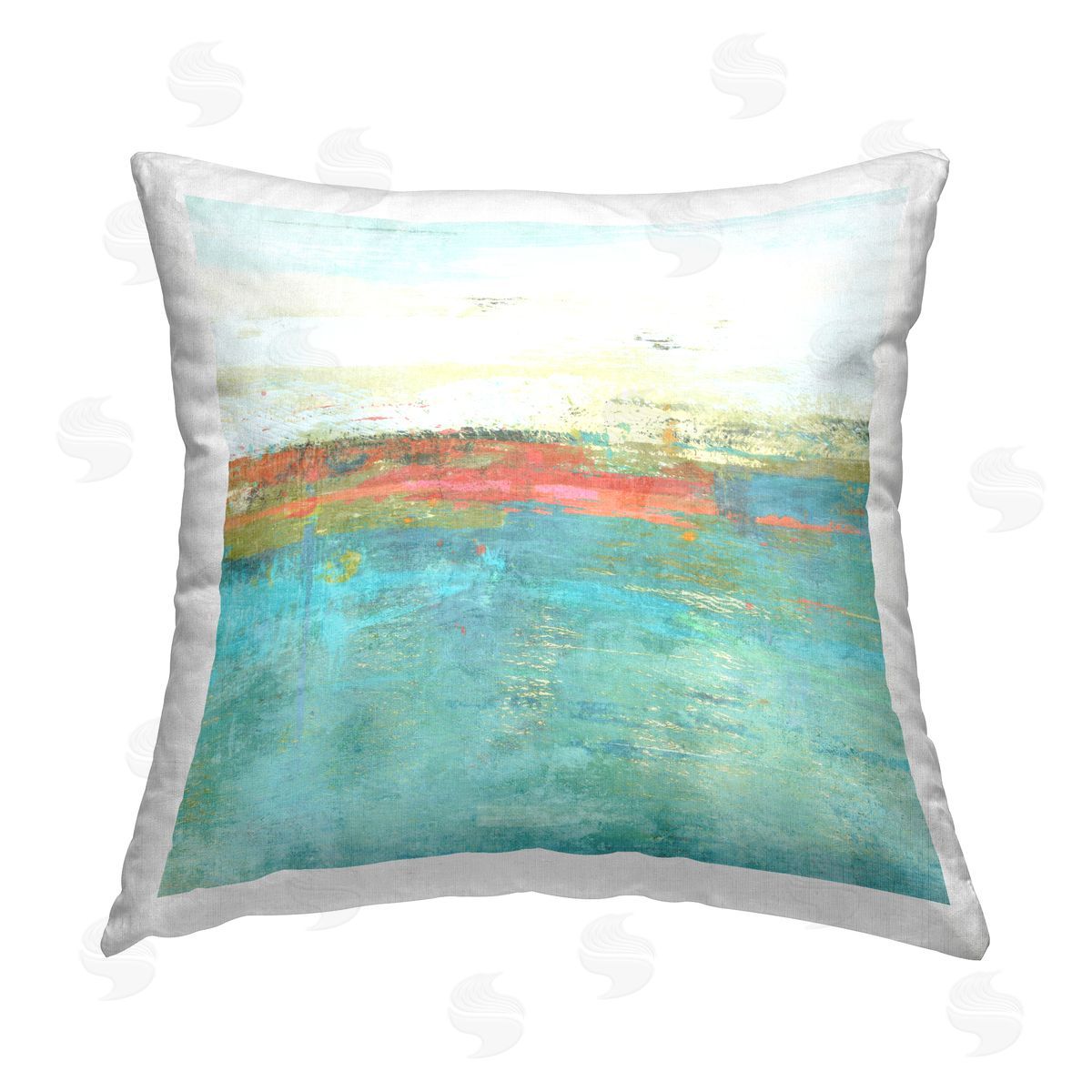 Suzanne Nicoll Ocean Hues Abstraction Printed Plush Polyester Throw Pillow