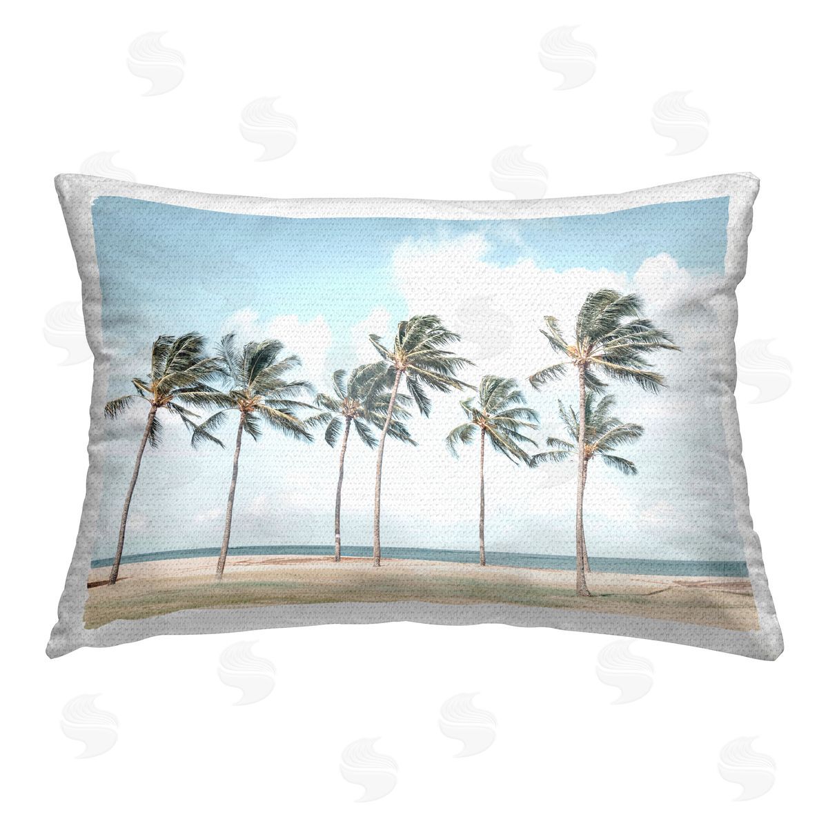 Elena Chukhlebova Windswept Palm Trees Outdoor Quick-Dry Polyester Printed Throw Pillow