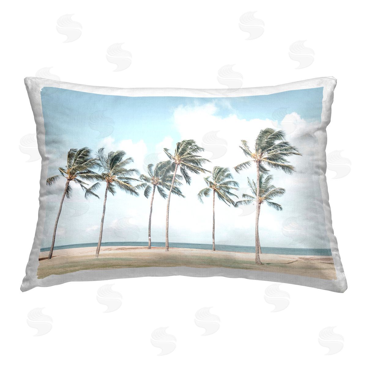 Elena Chukhlebova Windswept Palm Trees Printed Plush Polyester Throw Pillow
