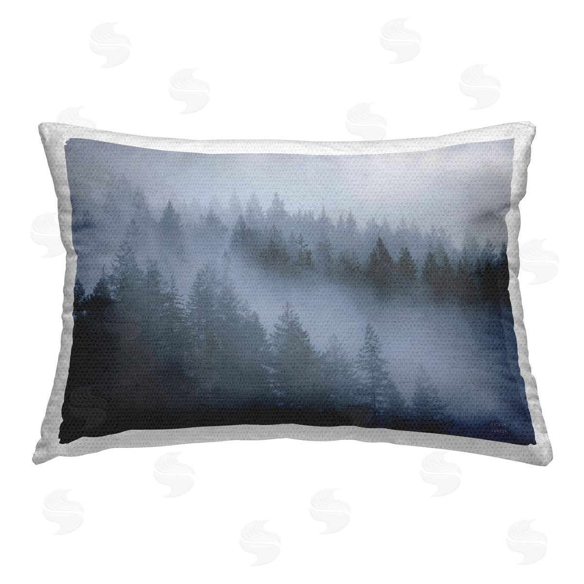 Nathan Larson Fog Filled Trees Landscape Outdoor Quick-Dry Polyester Printed Throw Pillow