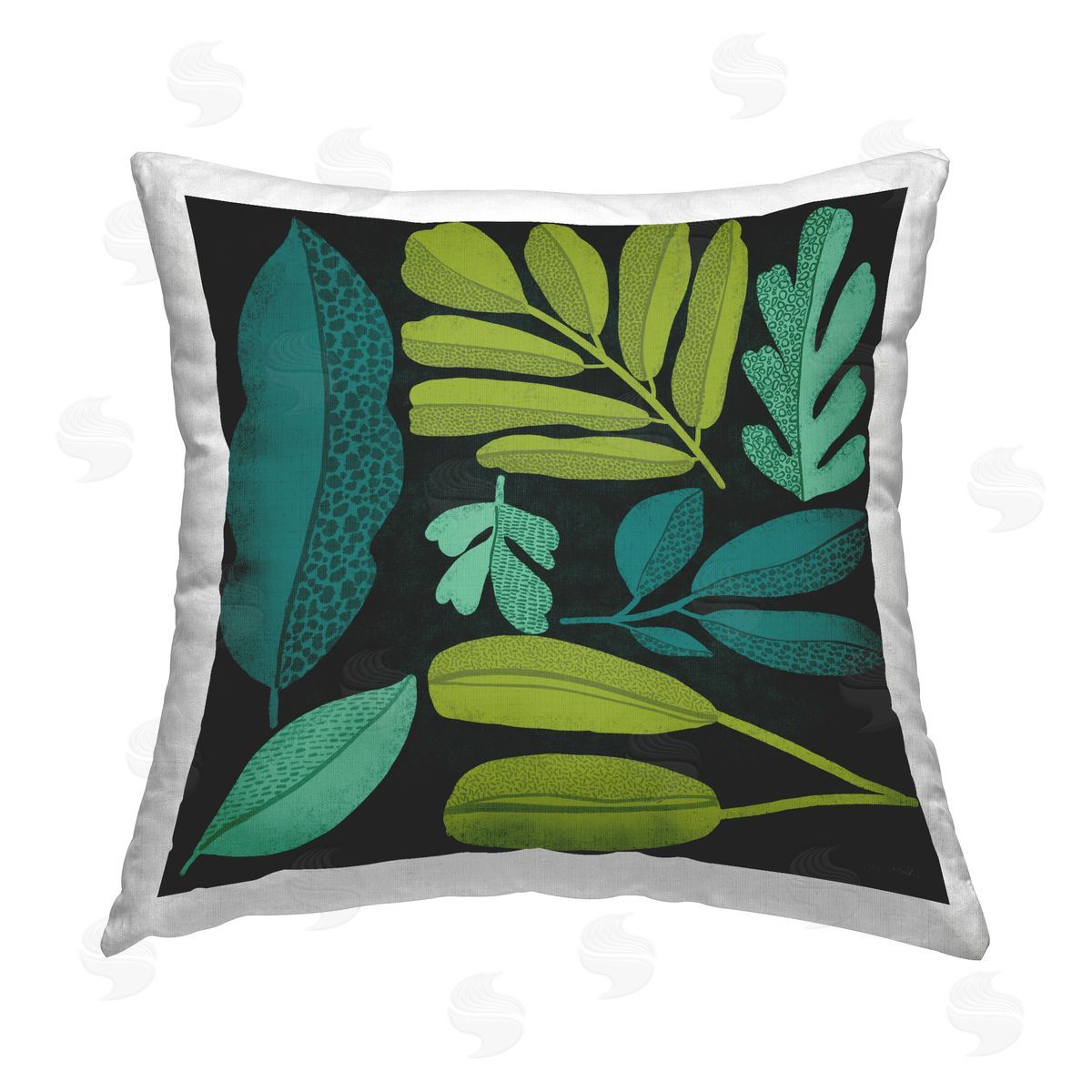 Cheryl Warrick Plant Toss Collage Printed Plush Polyester Throw Pillow