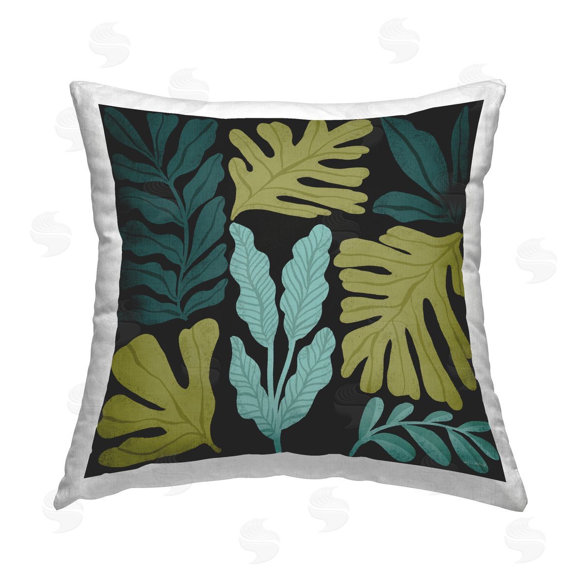 Cheryl Warrick Leaf Sprigs Collage Printed Plush Polyester Throw Pillow