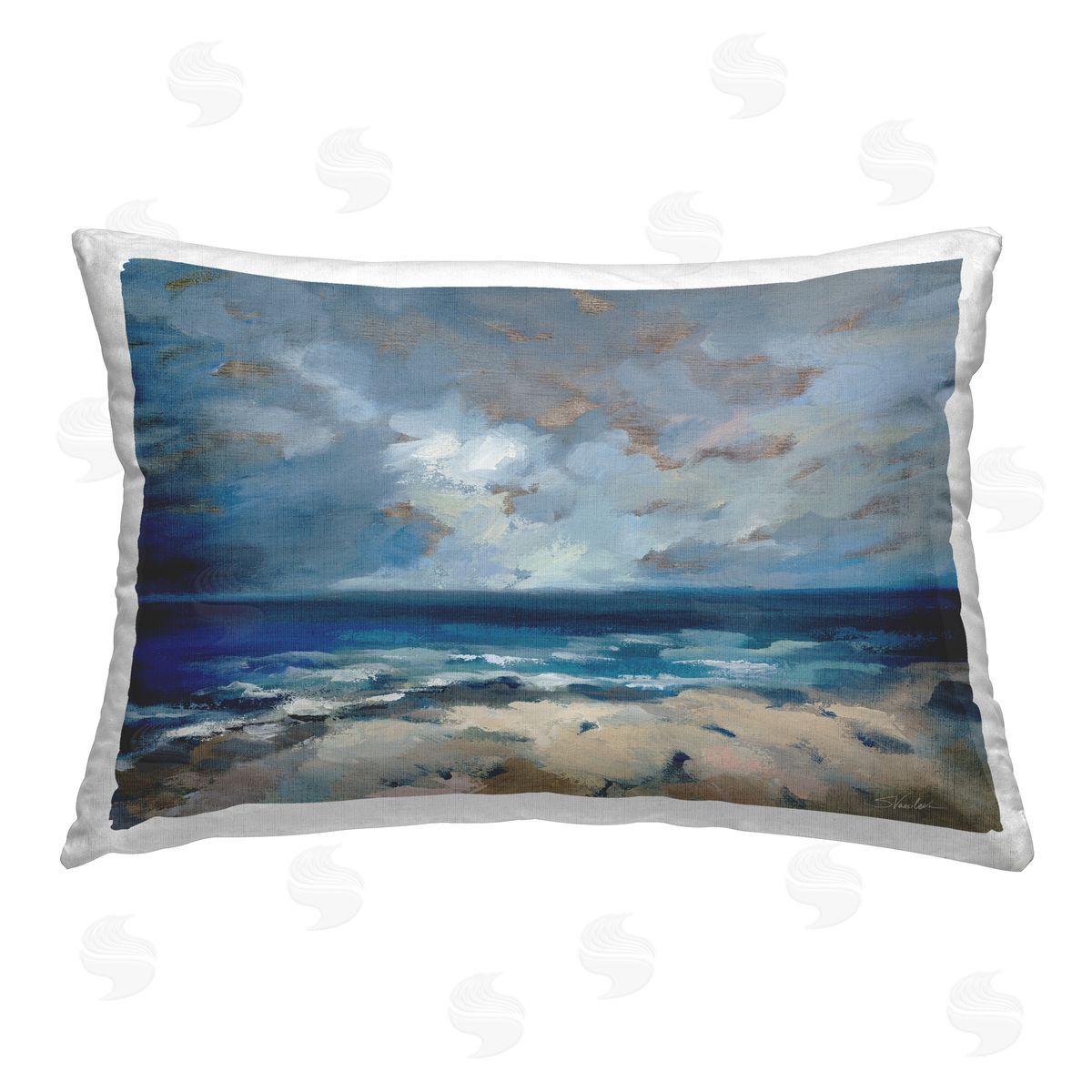 Silvia Vassileva Beach Before The Storm Printed Plush Polyester Throw Pillow