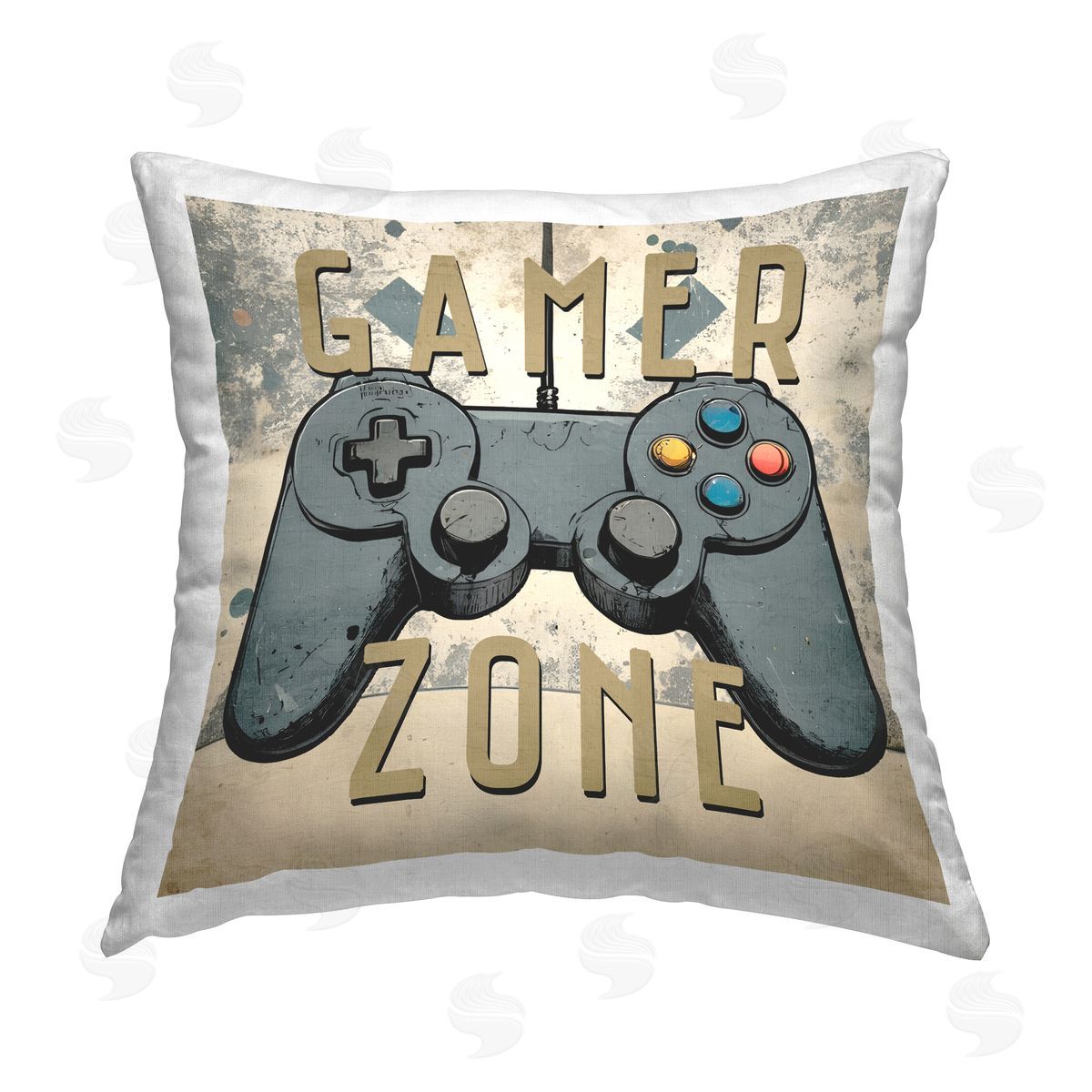 Kim Allen Vintage Gamer Zone Printed Plush Polyester Throw Pillow