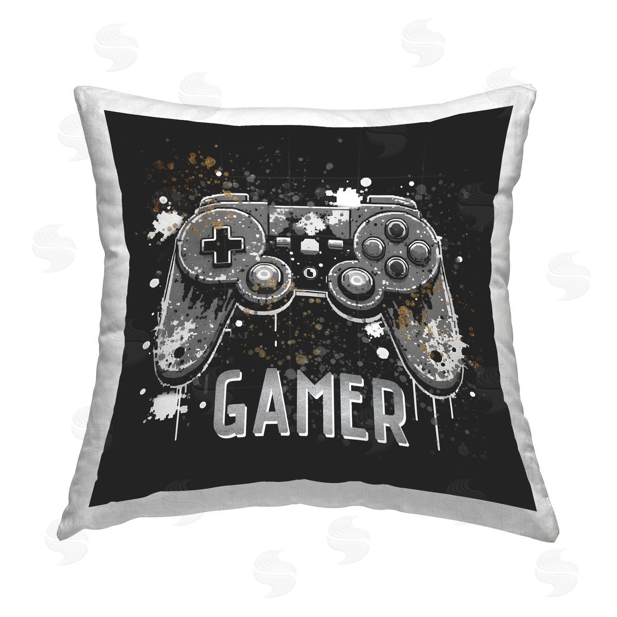 Kim Allen Pixel Style Gamer Printed Plush Polyester Throw Pillow