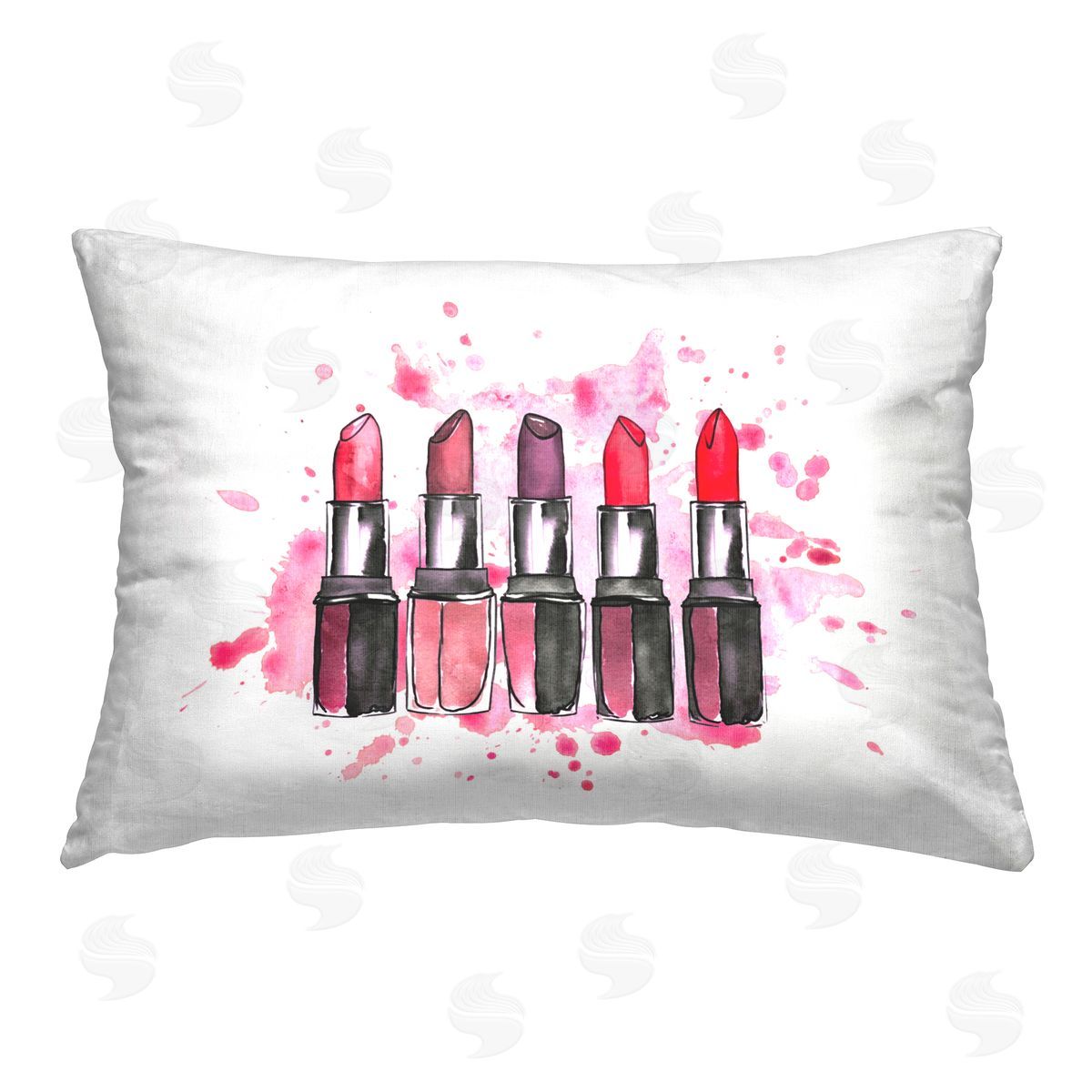 Svetlana Aleynikova Modern Splatter Lipstick Printed Plush Polyester Throw Pillow