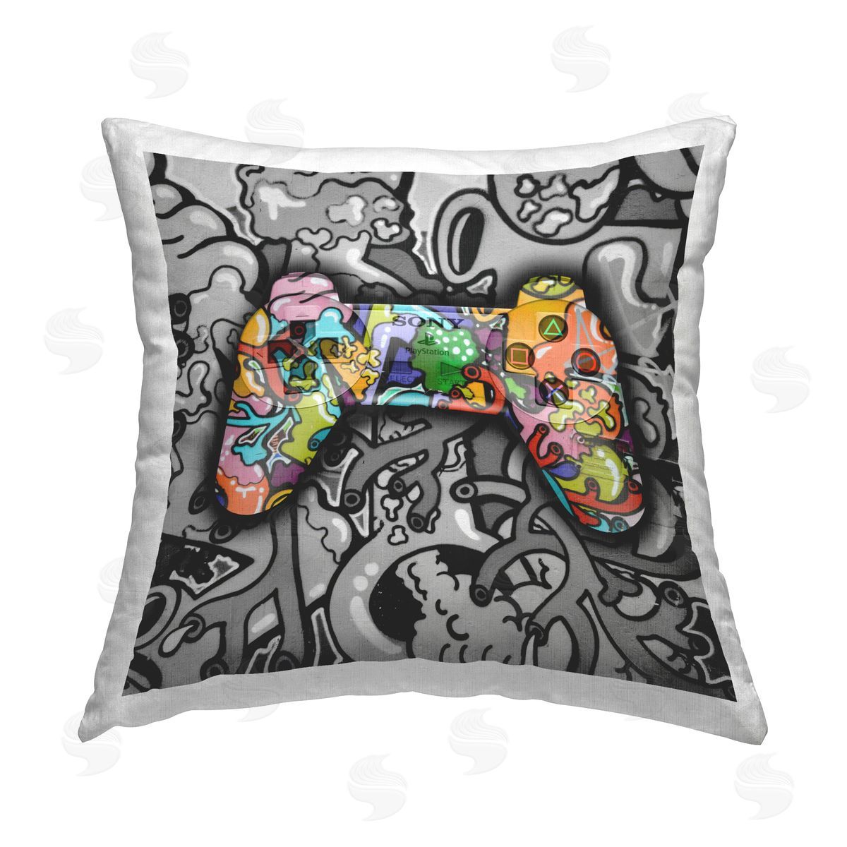 Svetlana Aleynikova Urban Patterned Controller Printed Plush Polyester Throw Pillow