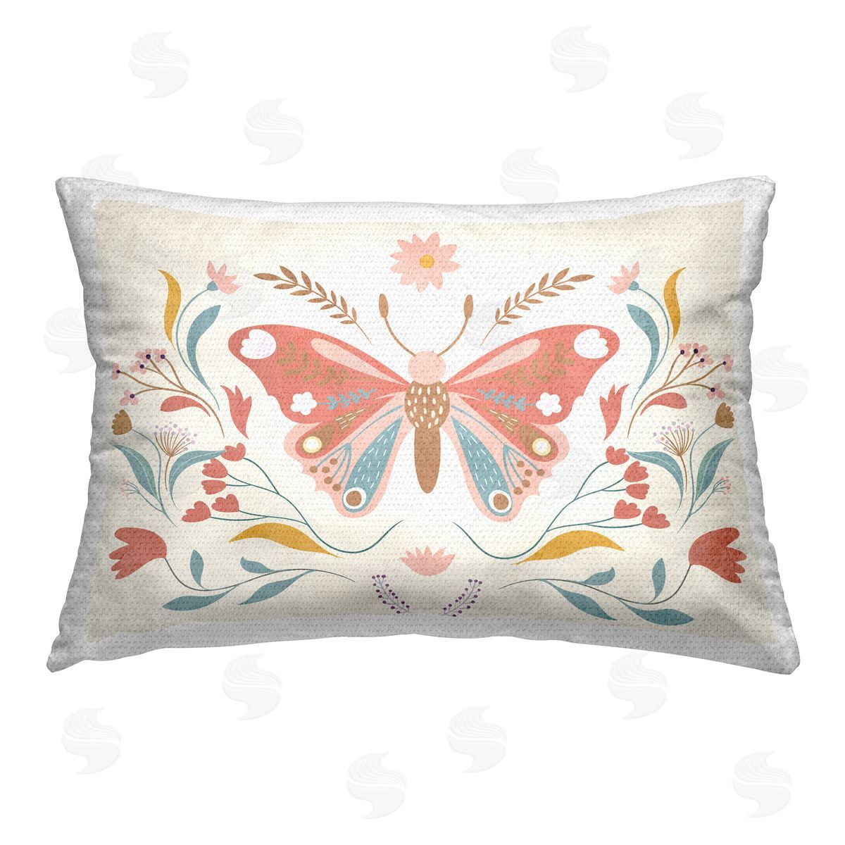 Kim Allen Boho Folk Butterfly Outdoor Quick-Dry Polyester Printed Throw Pillow